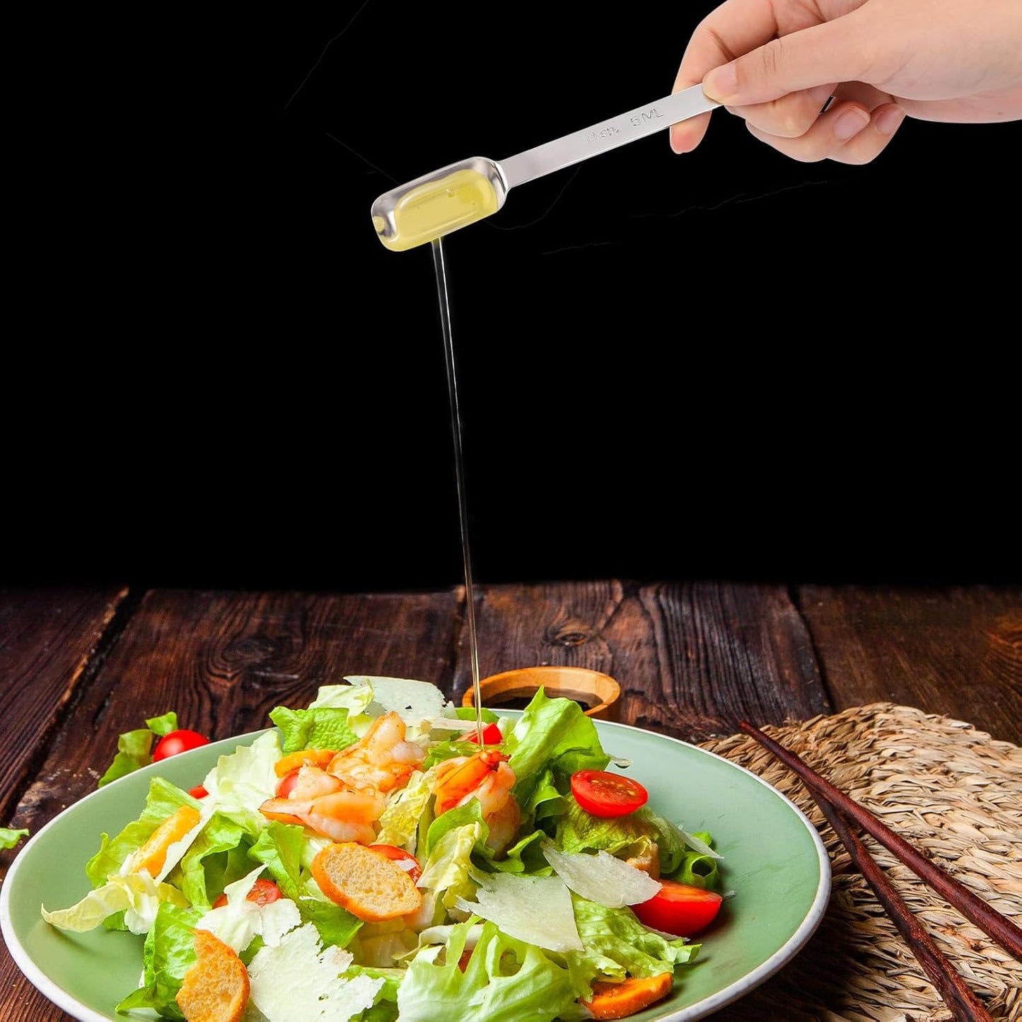 2Pcs 1 Teaspoon Stainless Steel Single Measuring Spoon 5 ML Teaspoon Rectangular Individual Measuring Spoons (1Tsp | 5 ML | 5 cc | 1/3 Tablespoon)