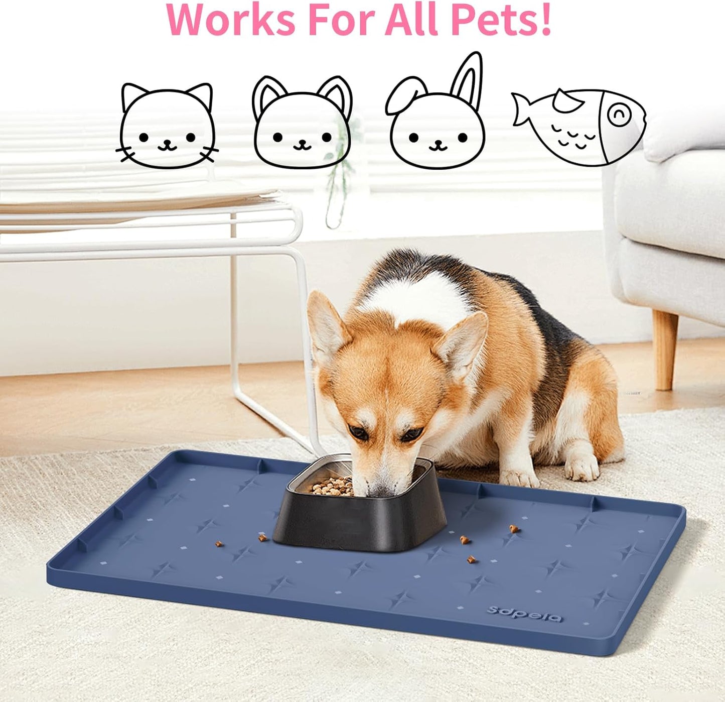 Sdpeia Under Sink Mat for [19" x 19"] Cabinet, Upgraded Silicone Waterproof Mat Kitchen Cabinet Liner Cabinet Protector Kitchen Organizers and Storage