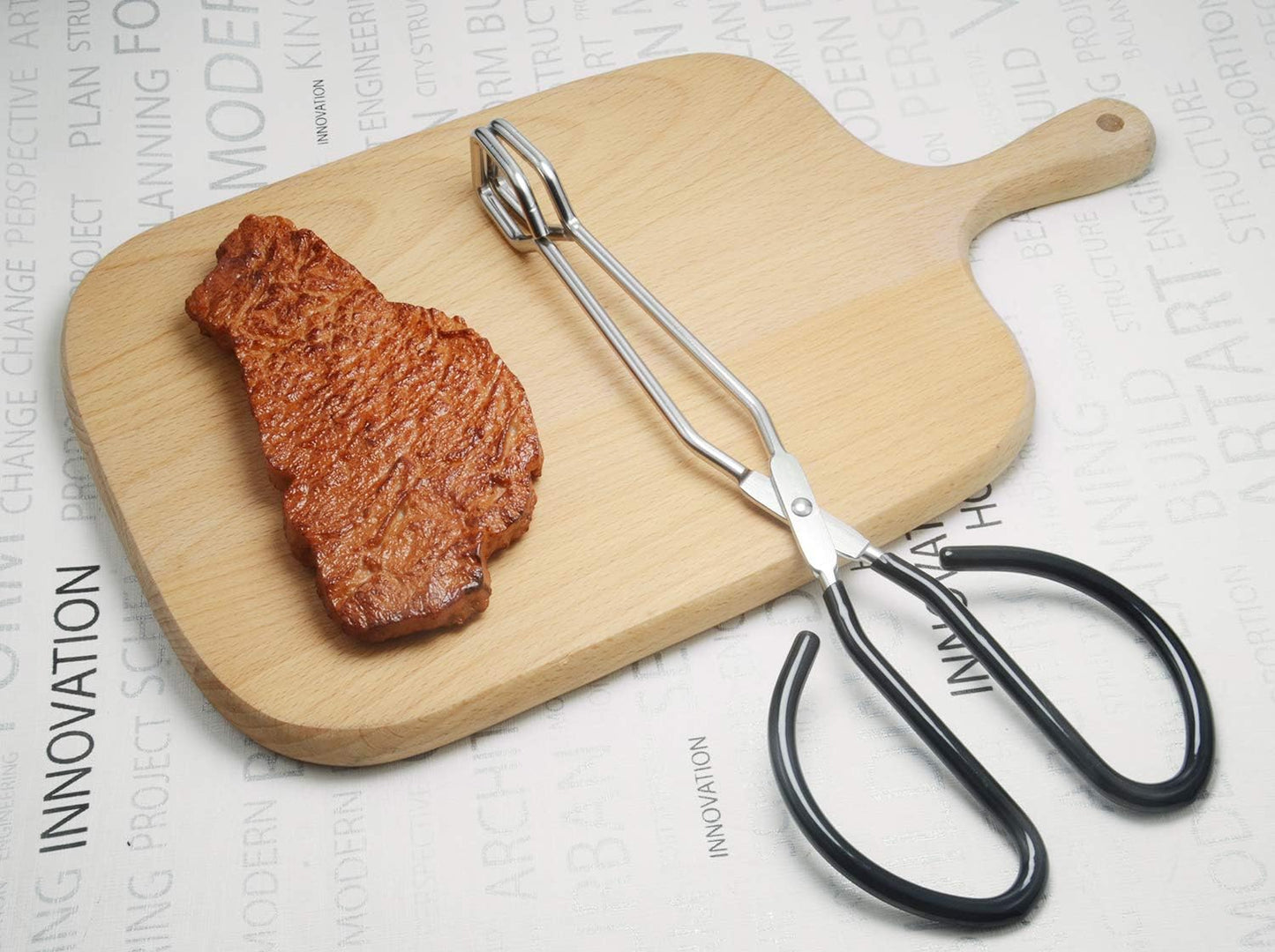 10-Inch Heavy Duty Stainless Steel Kitchen Scissor Tongs, Set of 2