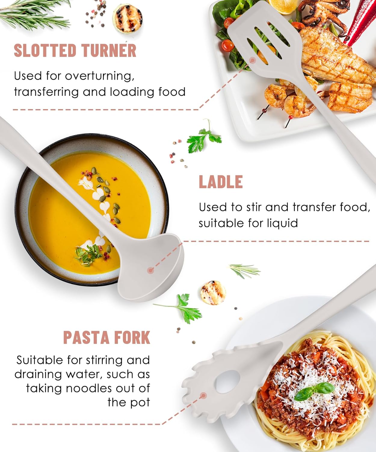 Kitchen Utensils Set-12 Pieces Silicone Cooking Utensils Set (Dishwasher Safe) 392°F Heat Resistant Spatula Set, Nonstick Cookware