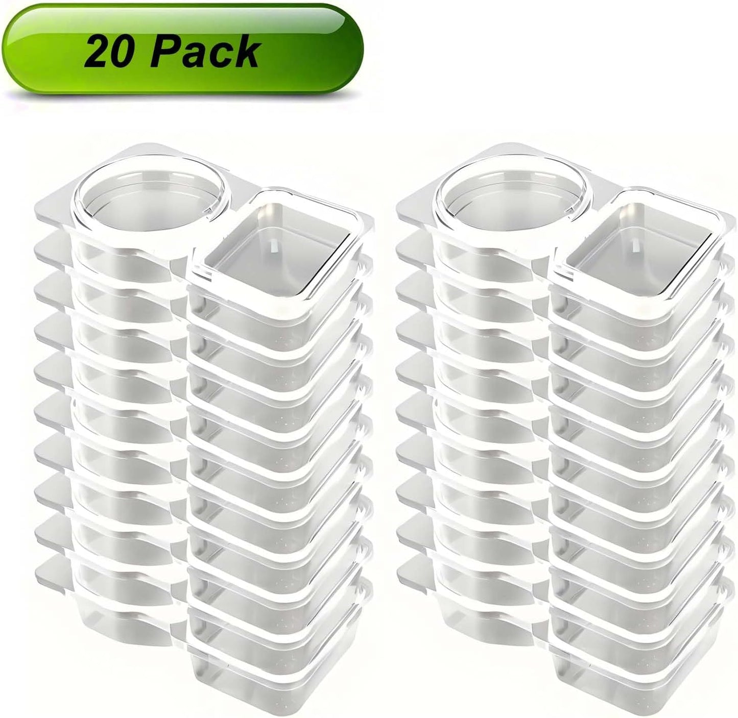 Snack Containers Vacuum-Sealed 20 Pack Dual-Compartment Lunchable BPA-Free Box with Lids Condiment Cups for Dipping Sauce Fruit Salad Dressing Office School Picnic Lunch for On the Go Take Out Foods