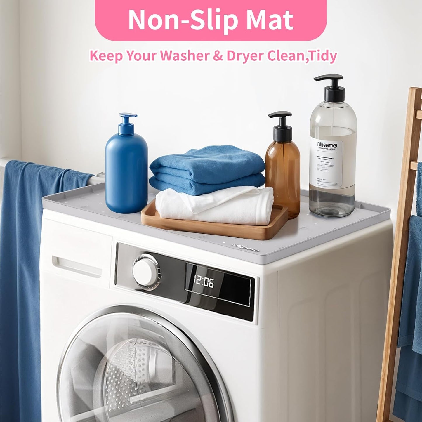 Sdpeia Under Sink Mat for [25" x 19"] Cabinet, Upgraded Silicone Waterproof Mat Kitchen Cabinet Liner Cabinet Protector Kitchen Organizers and Storage