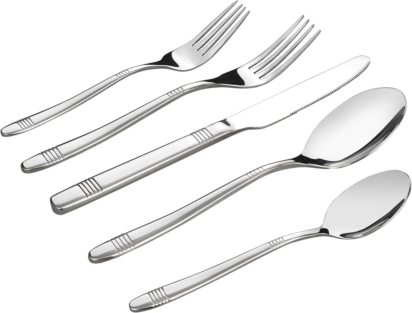 Begale 60-Piece Flatware Set, Stainless Steel, Service for 12