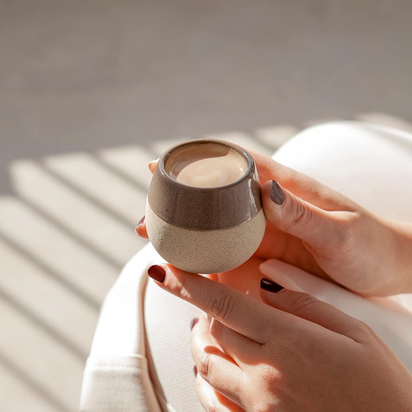 Ceramic Espresso Cups Set of 4, 4.5oz capacity - Small Modern Coffee Cups - Dishwasher Safe Cortado Macchiato Coffee Mugs for Nespresso Machine - Demitasse Cups - Espresso Accessories - Expresso Cup