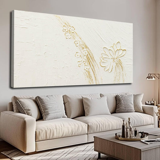 VAYIMDH Modern Canvas Wall Decor Floral Hand Painted Wall Art Textured Wall Posters 29"x58" Wall Decorations for Living Room Pictures for Kitchen