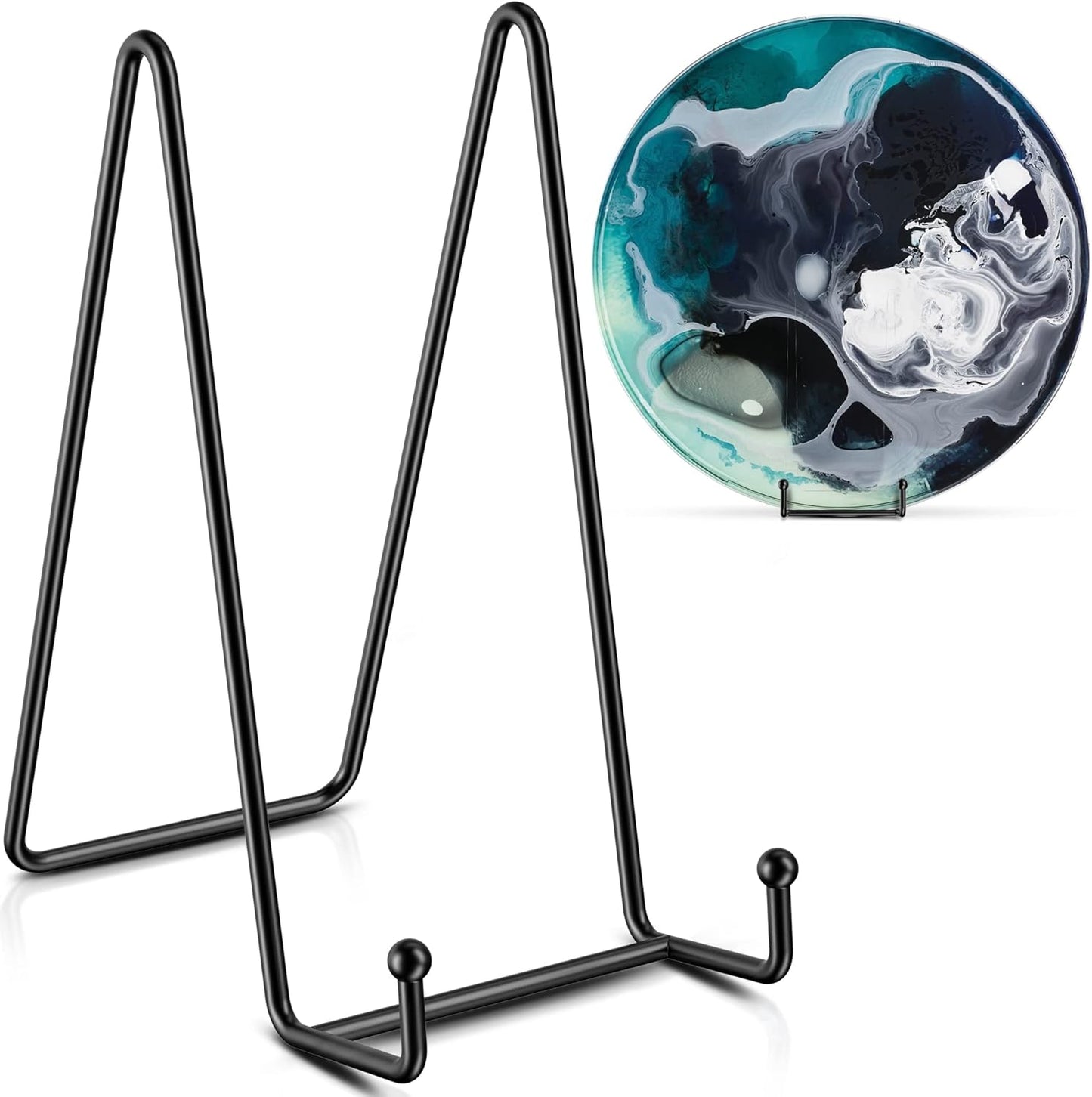 TR-LIFE 3 Pack 8 Inch Large Plate Stands for Display - Plate Holder Display Stand + Metal Frame Holder Stand for Picture, Book, Decorative Plate, Platter, Photo Easel