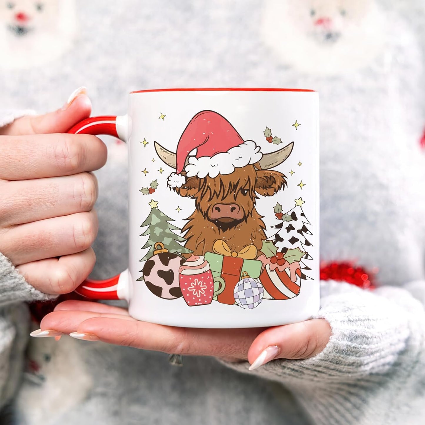 Hyturtle Highland Cow Coffee Mug 11oz - Highland Cow Cup Gift For Women On Christmas - Farm Animal Gifts