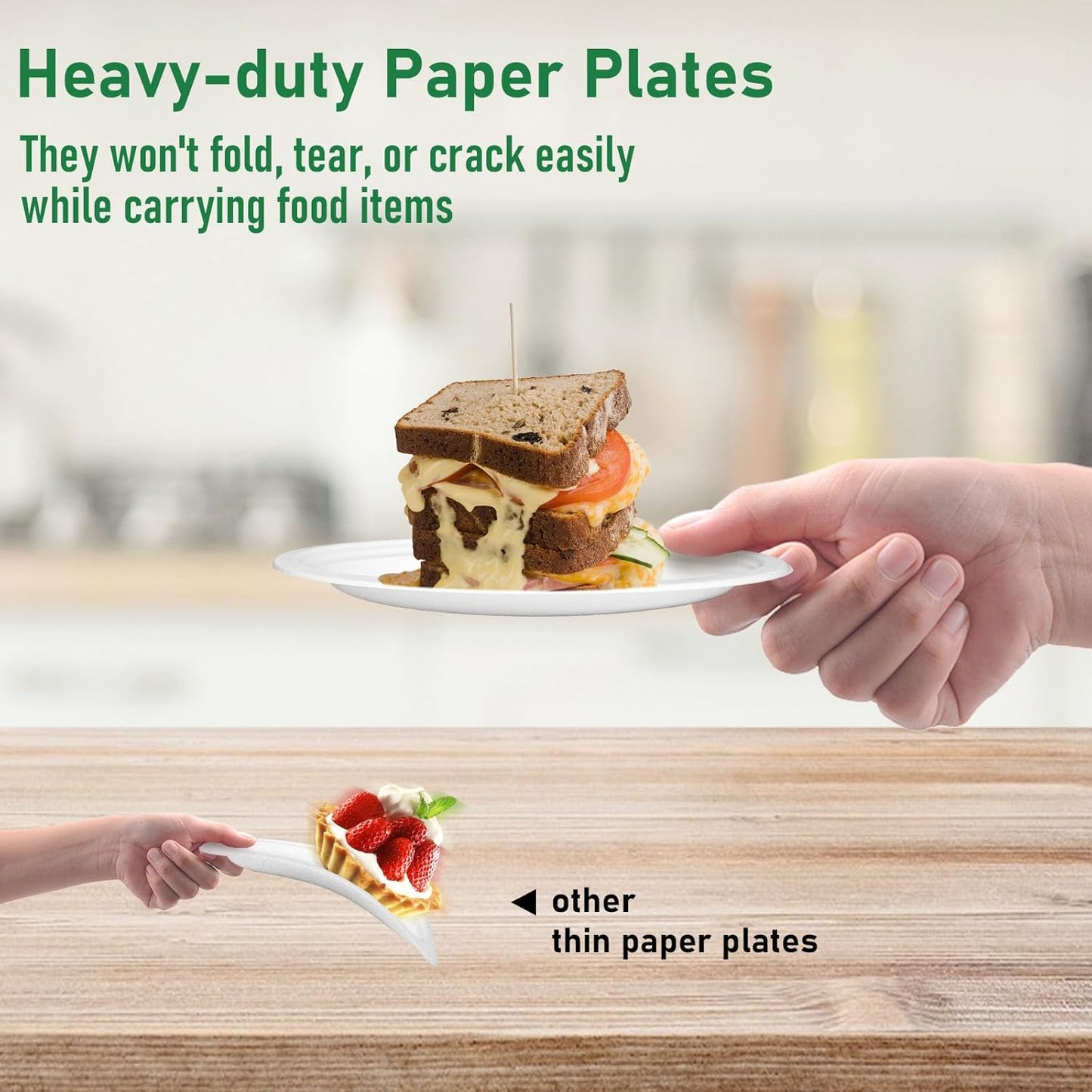 6 Inch Small Paper Plates, Eco Friendly Disposable Dessert Plates For Cake, Appetizer, White Compostable Plates, 125 Pack