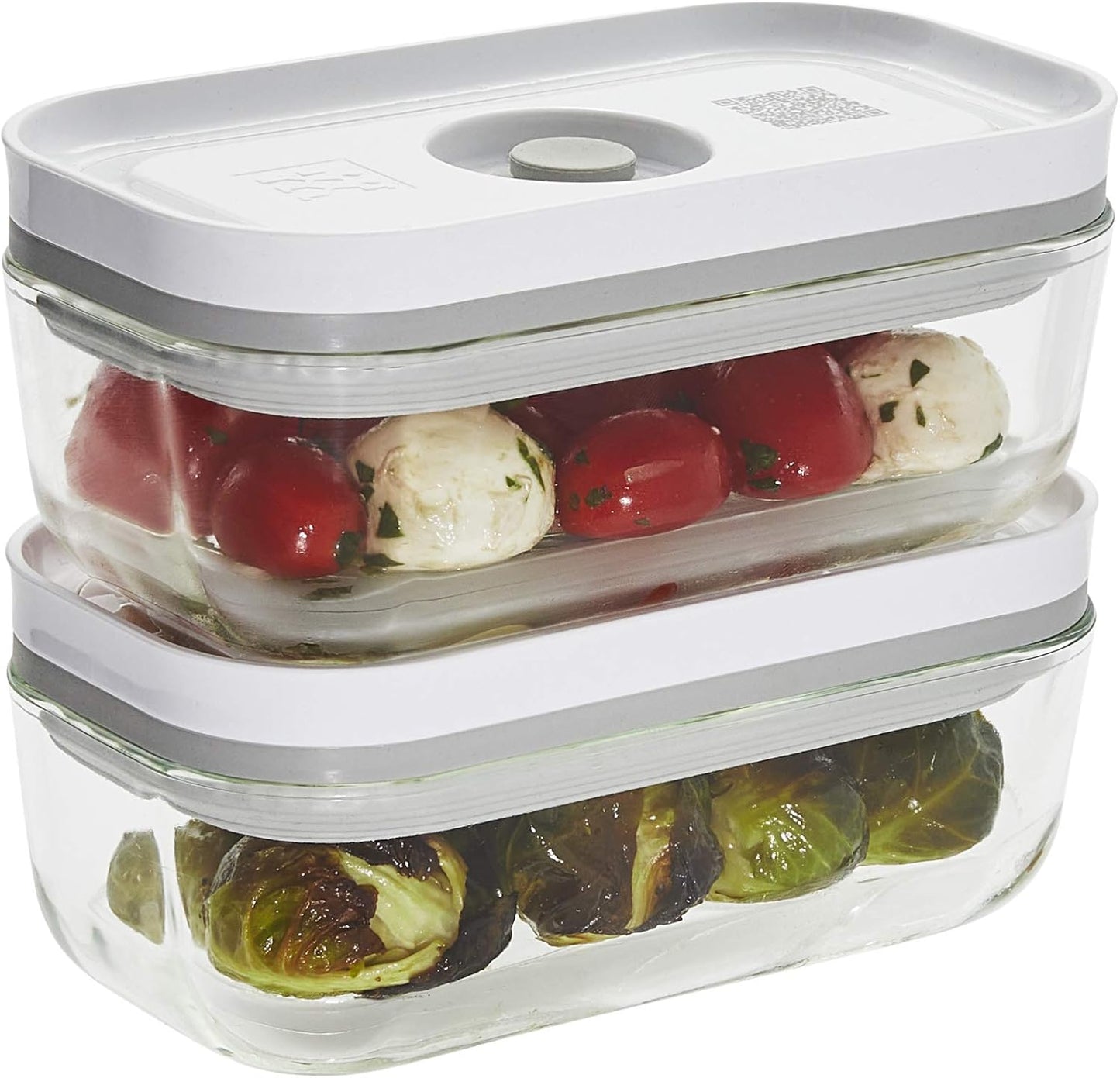 ZWILLING Fresh & Save 2-Piece Small Glass Vacuum Sealer Food Storage Containers with Airtight Lids