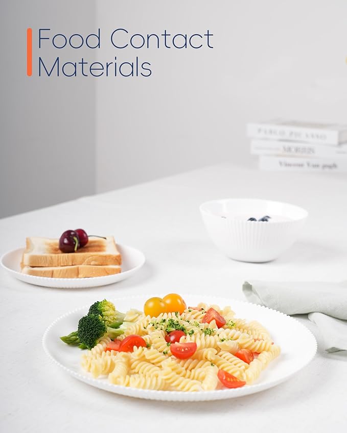 Dinnerware Sets for 4, 12 Pieces Opal Glass Plates and Bowls Set, Dishwasher and Microwave Safe Ribbed Dish Dinning Ware, Chip and Scratch Resistant Dishware, White