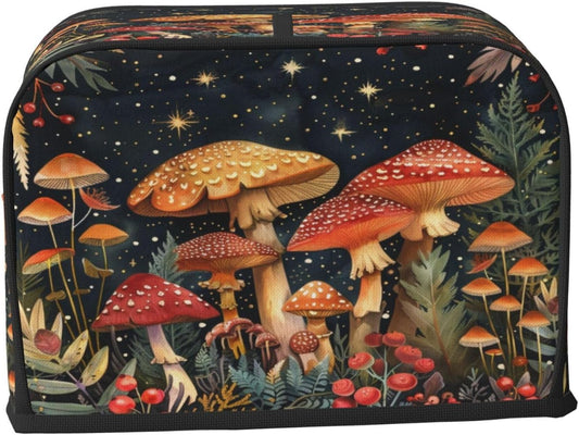 Toaster Cover 2 Slice Mushroom Forest Vintage Kitchen Small Appliance Covers with Pockets Dust and Fingerprint Protection