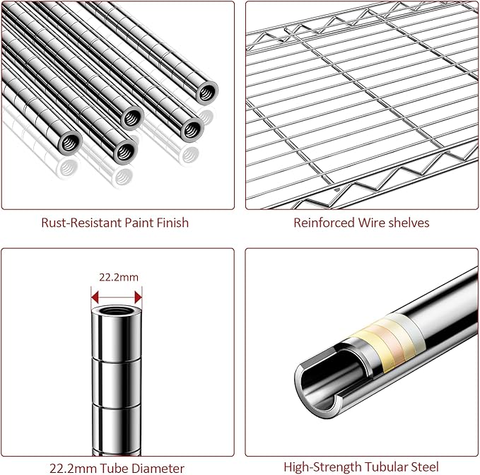 IZEUK 4-Tier Adjustable Heavy Duty Metal Storage Shelving Unit, Wide Utility Rack Organizer for Garage, Kitchen, Office, Basement, Warehouse (Black, 15.7" D x 33.5" W x 70.5" H)