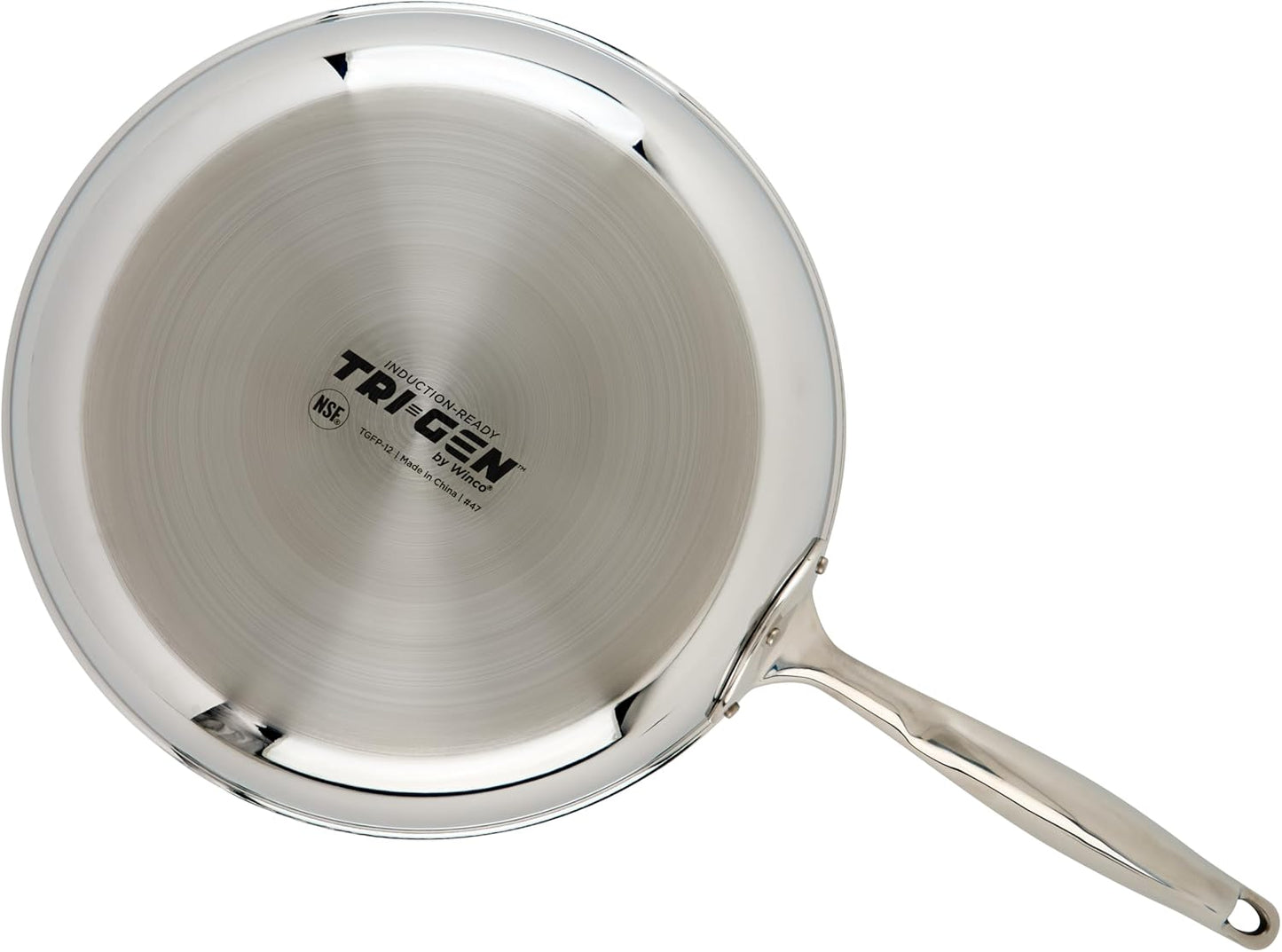 WINCO Tri-Ply Frying Pan, Silver