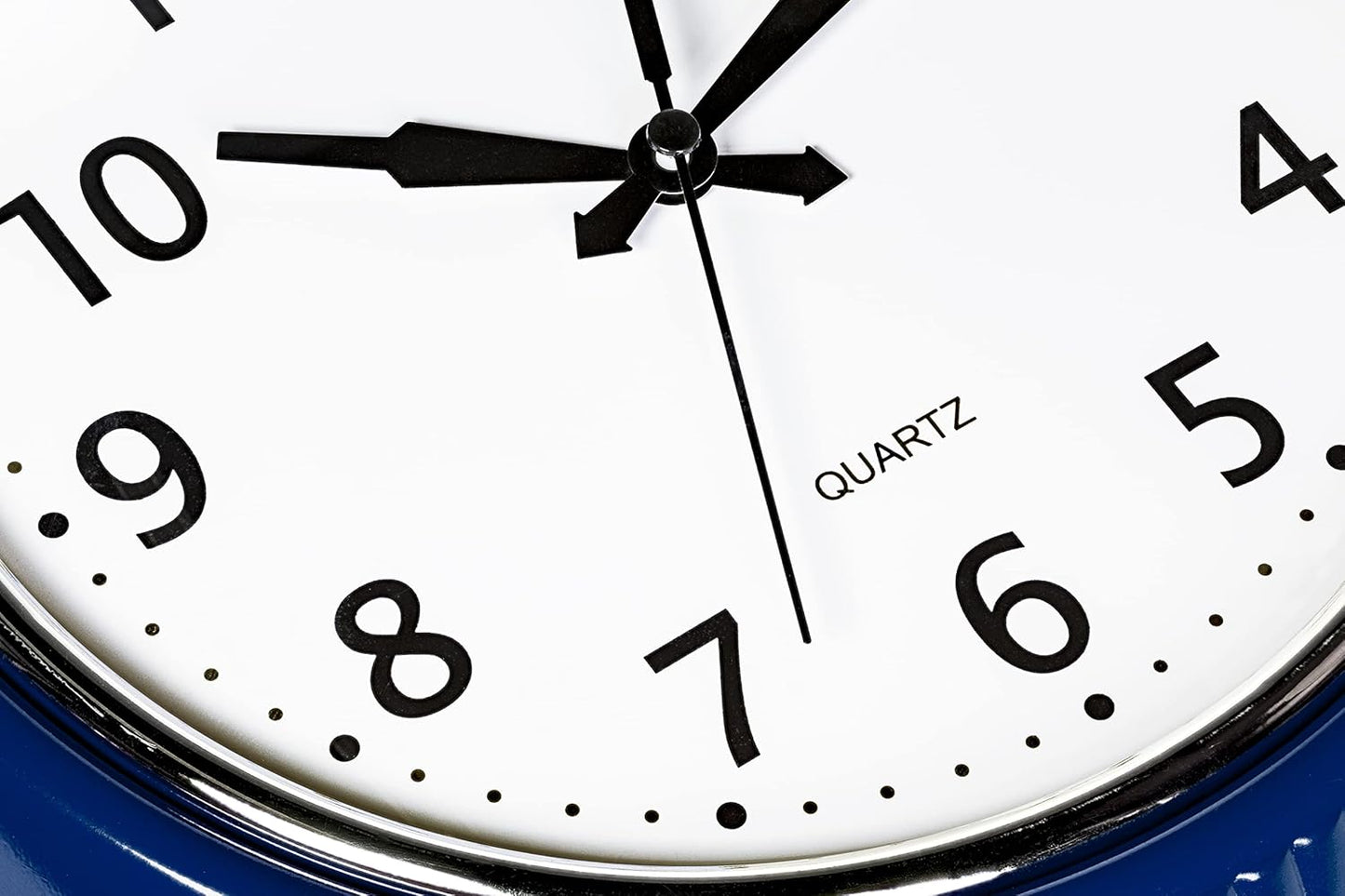 Bernhard Products Retro Wall Clock 9.5 Inch Navy Blue Kitchen 50's Vintage Design Round Silent Non Ticking Quality Quartz Battery Operated Easy to Read Decorative Clocks for Home Office Living Room