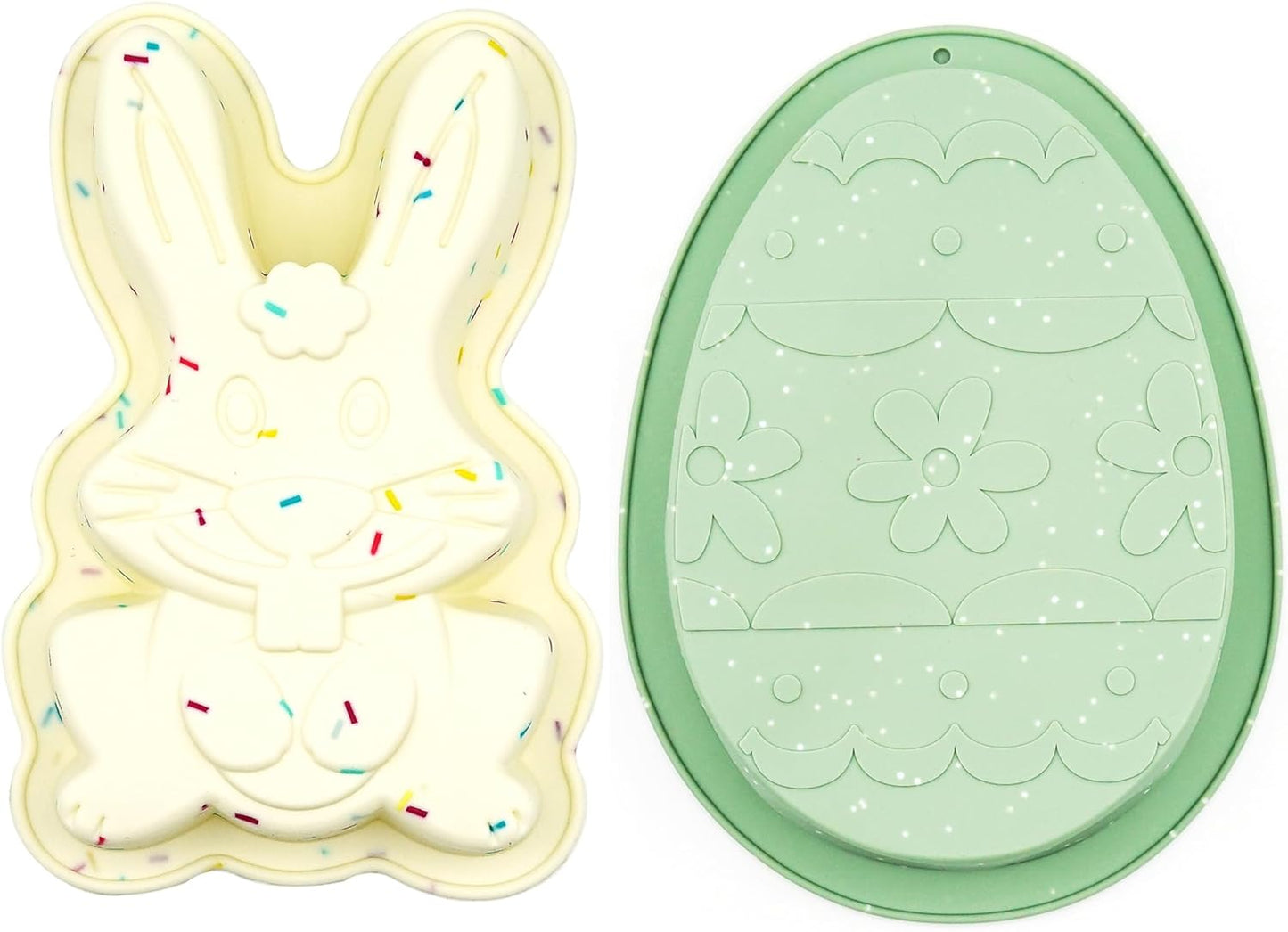 Easter Bunny Cake Pan Ornamental Egg Cake Pan Silicone Mold for Chocolate Candy Soap Candle Making DIY