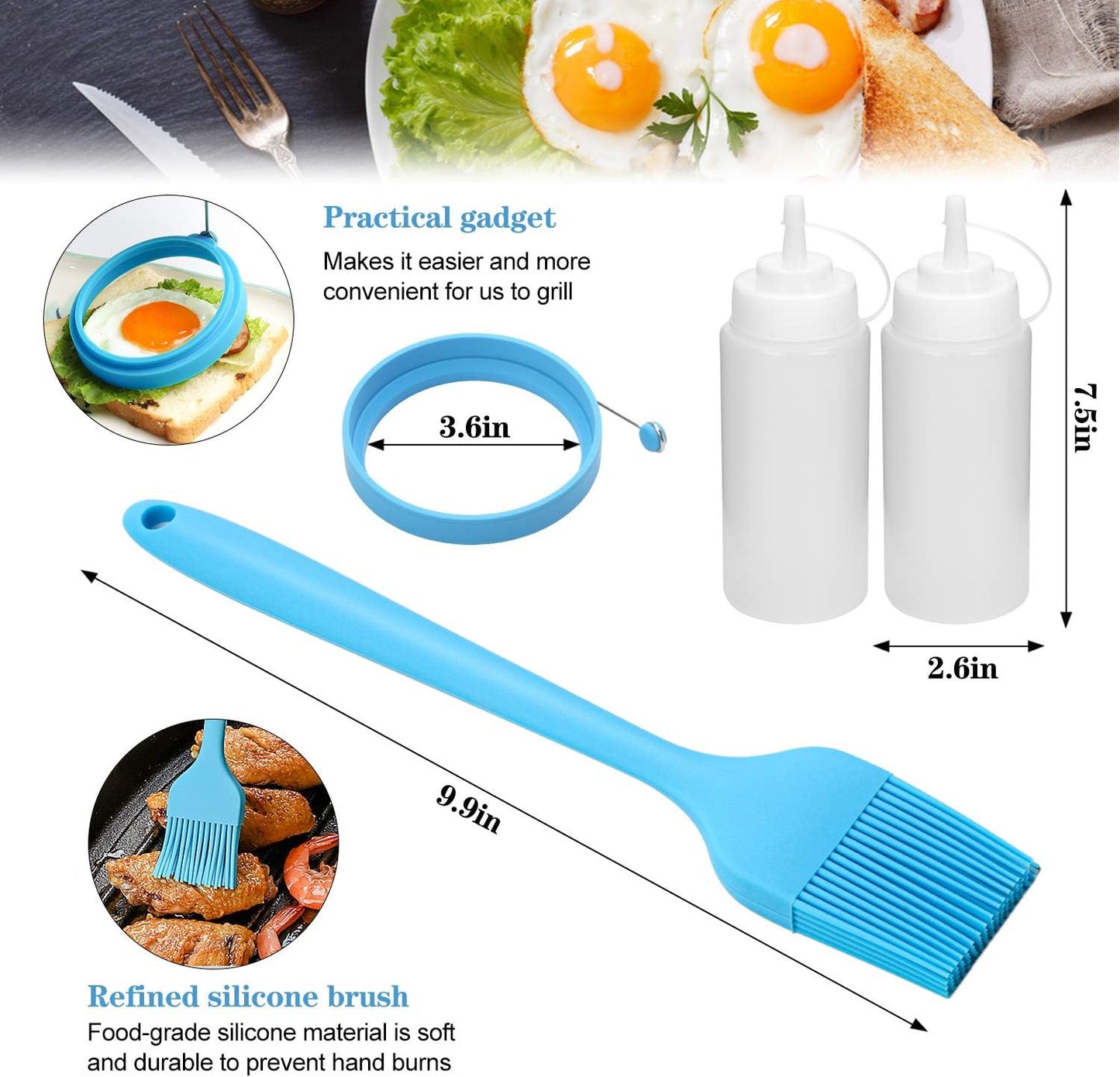 Flat Top Griddle Accessories Set for Blackstone and Camp Chef, Professional Grill Spatula Set with Burger Spatulas Scraper, BBQ Tool Griddle Utensils Kit for Men Outdoor Flattop Grills Cooking (Black)