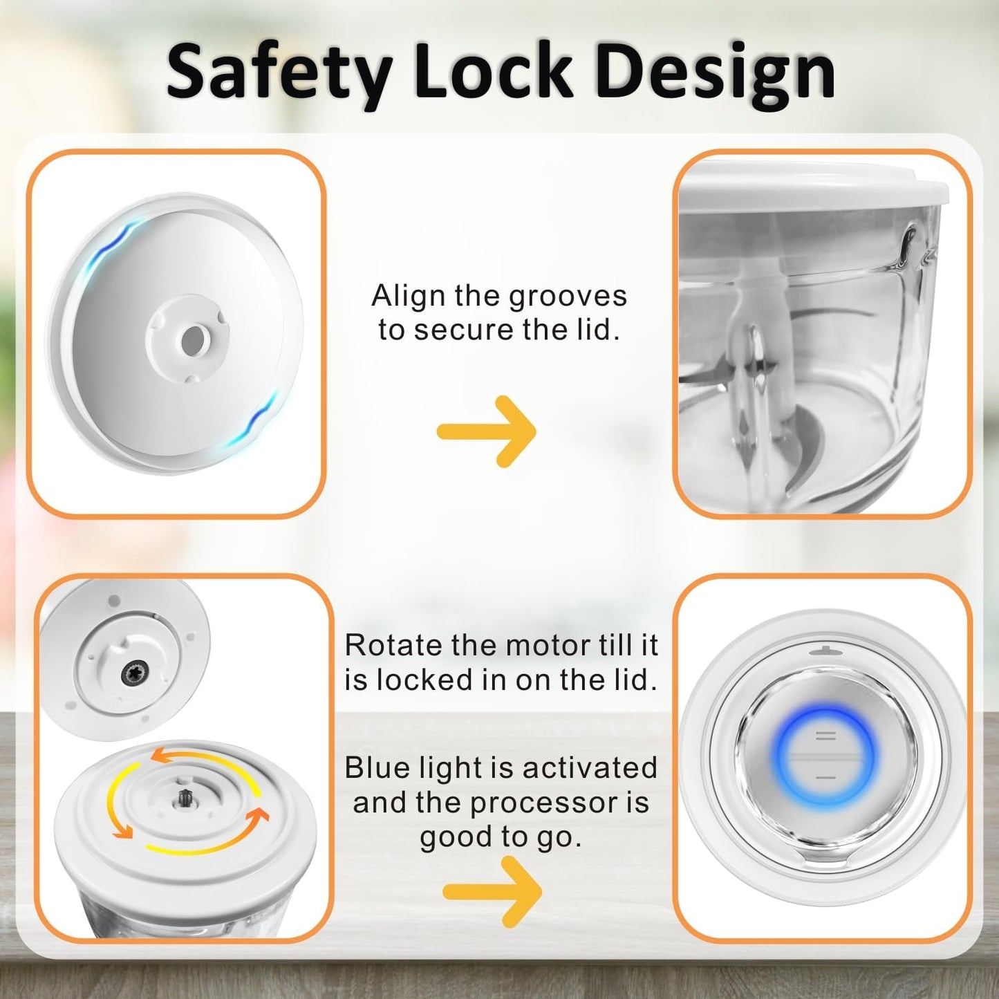 Food Processor Cordless, Small Wireless Chopper with 5-Cup Glass Bowl, 6000mAh Battery USB-C Rechargeable Electric Vegetable Chopper Meat Blender Kitchen Mixer for Garlic, Onion, Salad,Baby Food,White