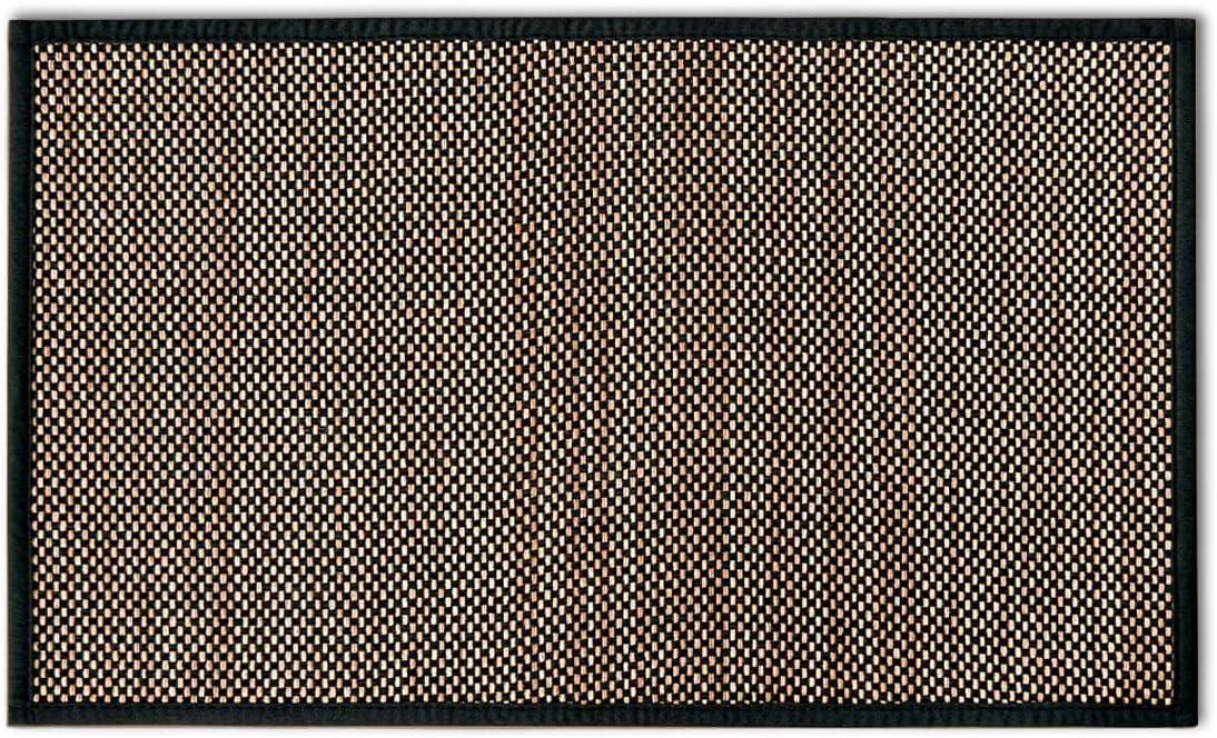 Artoid Mode Washable Non Skid Kitchen Rugs and Mats Doormat, Absorbent Door Mat Rugs for Kitchen Floor Front of Sink Hallway Black 17x29 Inch