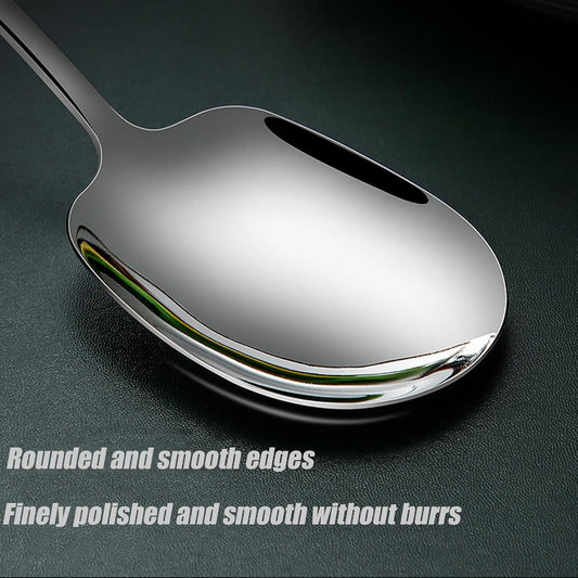 X-Large Serving Spoons Set, Stainless Steel Slotted Spoon and Serving Spoon,18/8 Stainless Steel Buffet Banquet Spoons, 9.8-Inch Dishwasher Safe