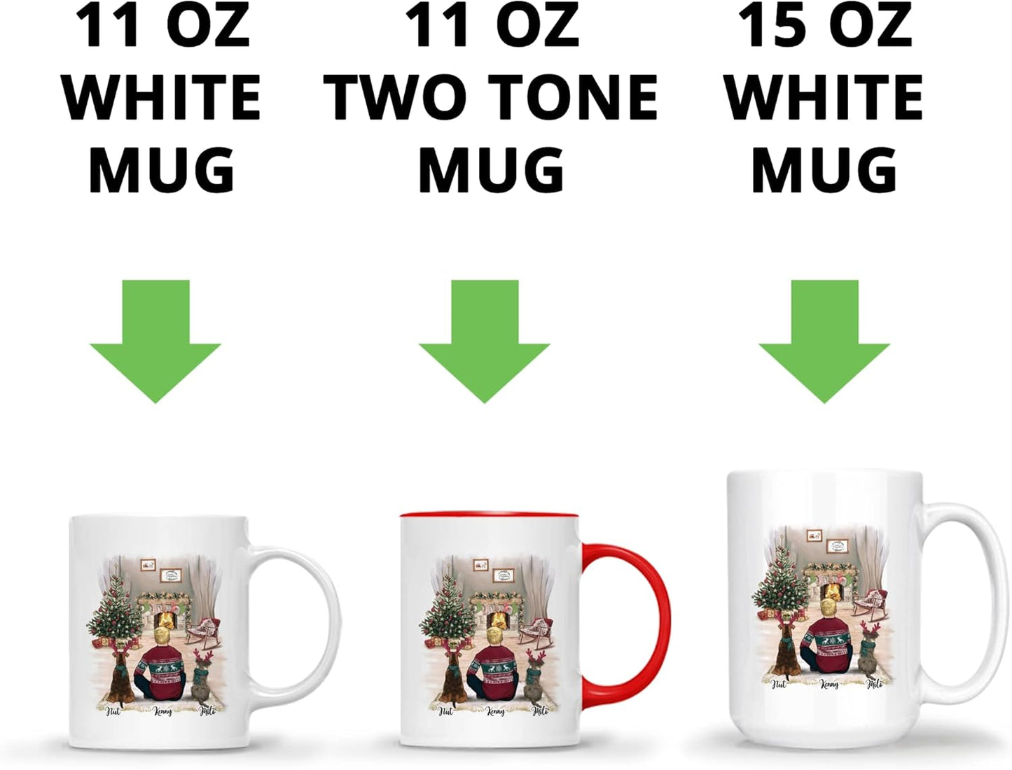 Gossby Personalized Dog Mug - Life's Better with Dogs - Custom 11oz, 15oz Christmas Mug Set for Dog Lovers, Names & Breeds