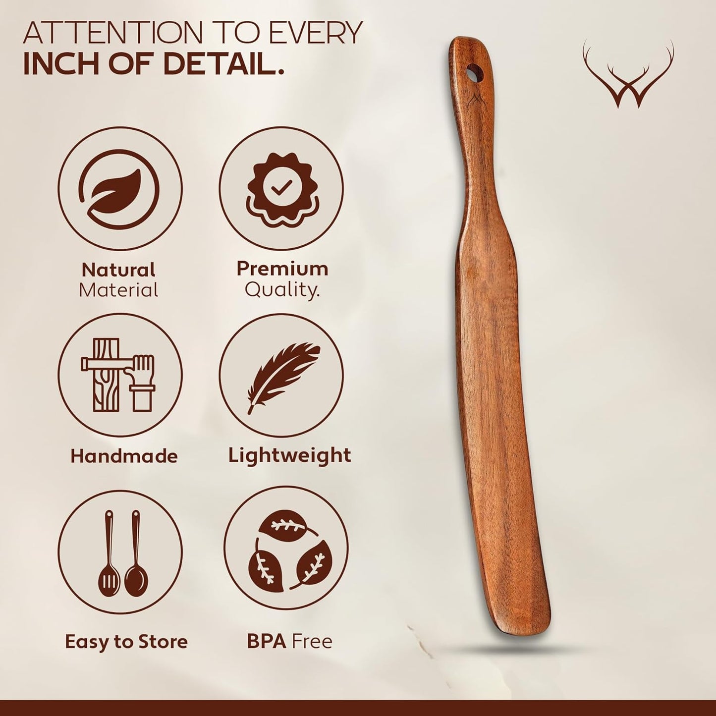 Skinny Spurtle for Sourdough Starter for Baking Tools, 11" Wooden Spurtle for Deep Jar & Dough Whisk, Spurtles Kitchen Tools - Sourdough Spurtle, Wooden Sourdough Stir Stick,Sourdough wooden spatula