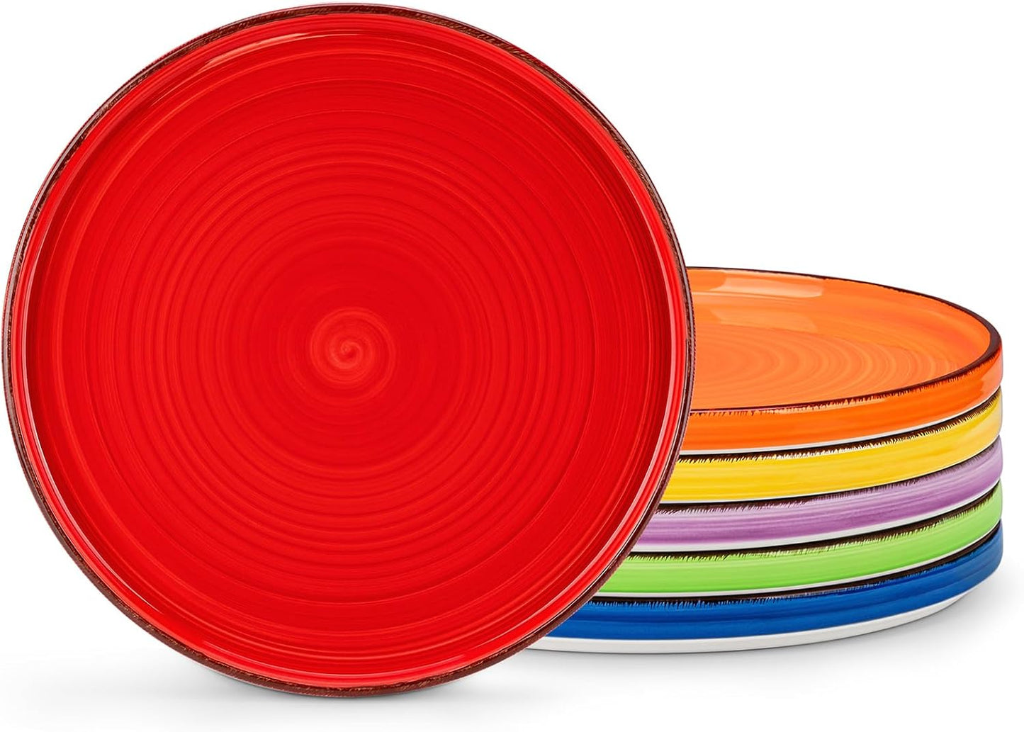 vancasso Bonita 10.5 Inch Dinner Plates, Ceramic Dinner Plate Set, Dinner Plates Set of 6, Large Dinnerware Plates for Kitchen, Microwave, Oven and Dishwasher Safe, Multicolor