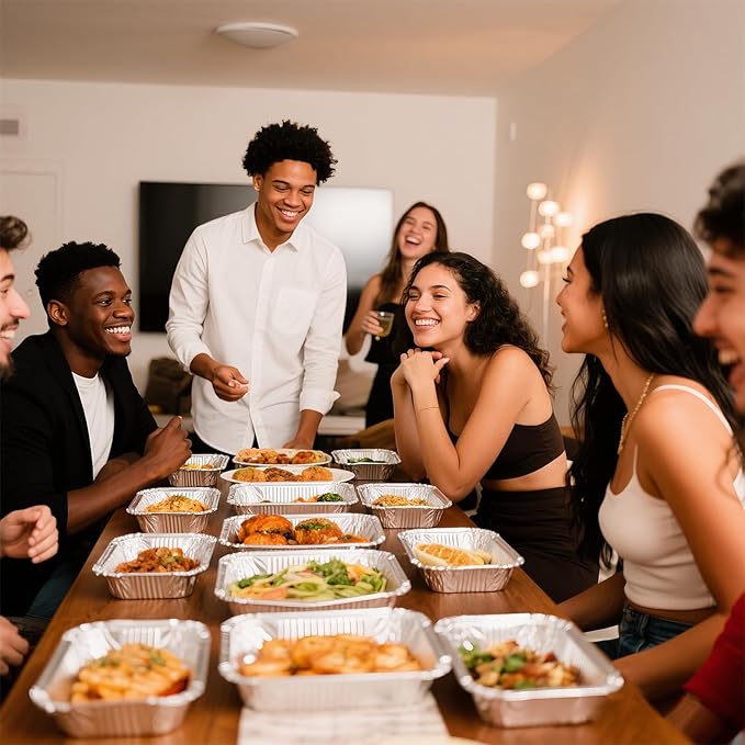 9x13 Aluminum Foil Pans, 10 Pack Disposable Trays Half Size Heavy Duty Tin Pans Deep Food Containers For Cooking, Meal Prep, Baking, Roasting, Chafing, Heating or Steam Table