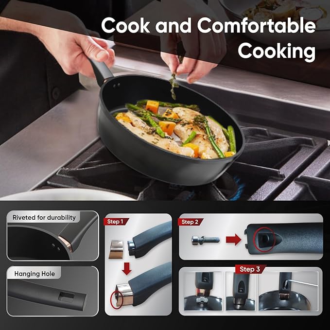 Sunhouse Aluminum Frying Pan (Titanium, 12 Inch)