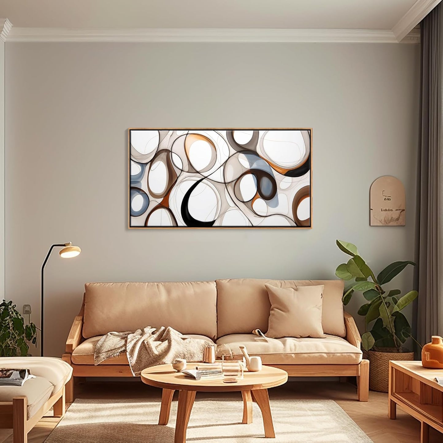 Abstract Canvas Wall Art - Framed Wall Art for Living Room Modern Minimalist artwork, Wood Decor, Bedroom Decorations, Kitchen & office Wall Art Prints 20×40