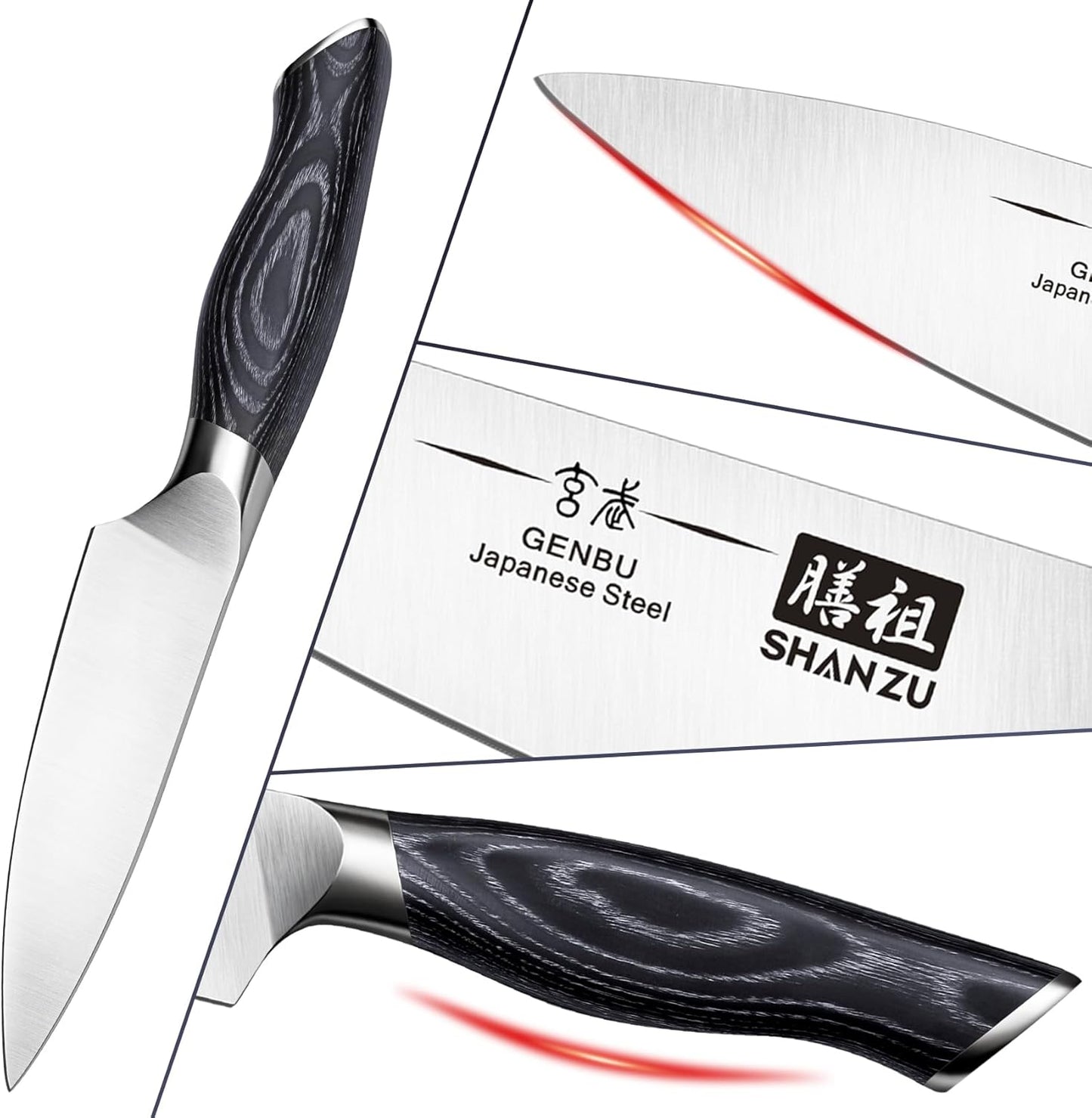 SHAN ZU 3.75 Inch Paring Knife, Japanese Super Steel Professional Fruit Knife, Ultra Sharp Carving Knife with K133 Ergonomic Handle, Black Tortoise Genbu Series