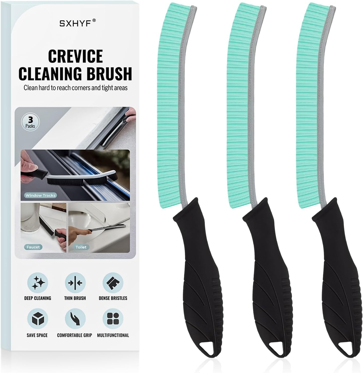 SXhyf Cleaning Brush - Hard Bristle Crevice Cleaning Brush, Multifunctional Gap Scrub Brush, Kitchen Essentials, Bathroom Cleaner Tools for Household Use, Home, Window, Toilet, Stove
