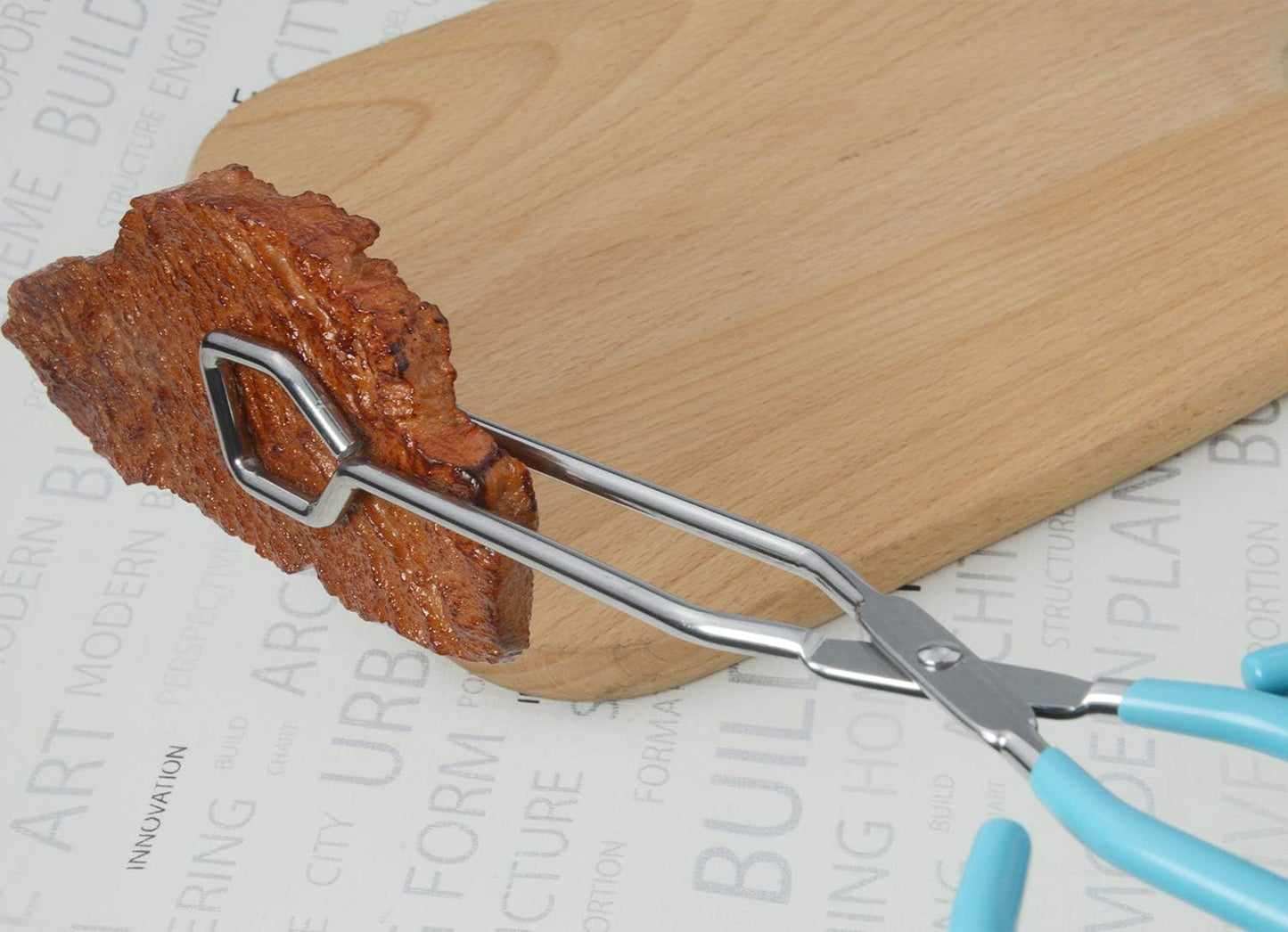 Kitchen Scissor Tongs 10-Inch with Comfort-Grip Handle Heavy Duty Stainless Steel Scissor Cooking Tongs