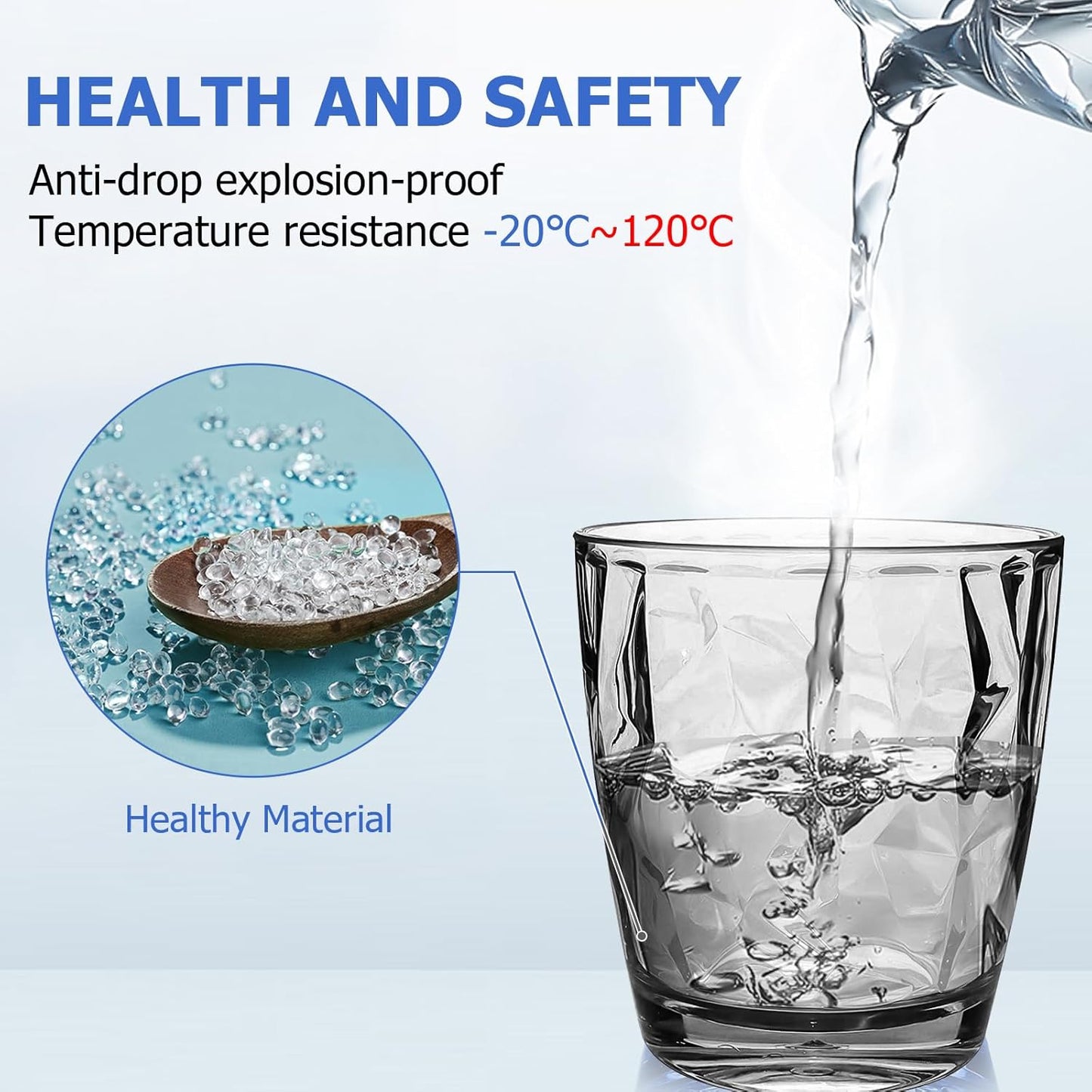 Plastic Glassware Tumbler Dishwasher Safe, Set of 4 Unbreakable Drinking Glasses, 10.5oz Reusable Acrylic Cups for Everyday Use (Black)