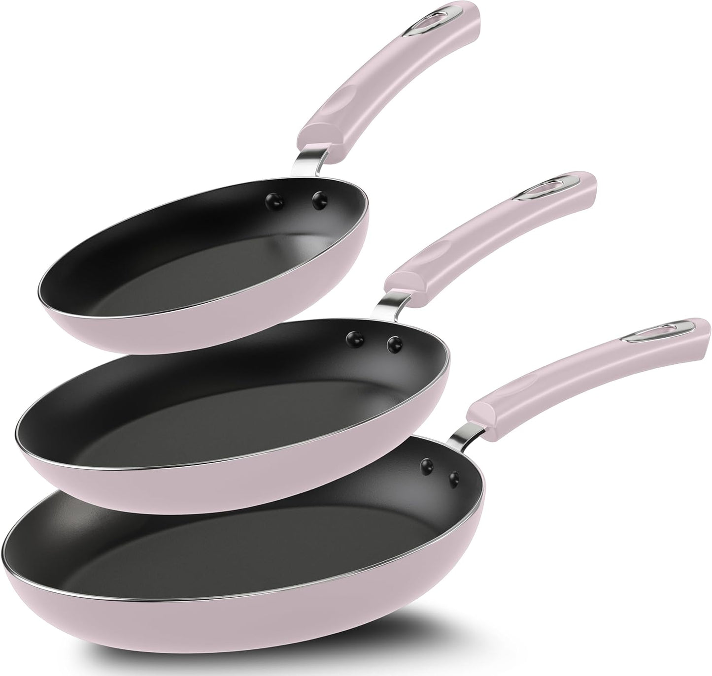 Utopia Kitchen Nonstick Cookware 3 Piece Set, Non-Stick Frying Pans with Induction Bottom, 8, 9.5 & 11 Inches Frying Pans with Bakelite Handles, PFOA Free, Purple & Black