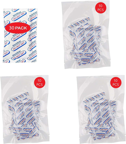 30 Packs 1000cc Food Grade Oxygen Absorbers (3x packs of 10) Oxygen Absorbers for Food Storage, Long Term Food Freshness Works in Mylar Bags Mason Jars and Vaccum Bags