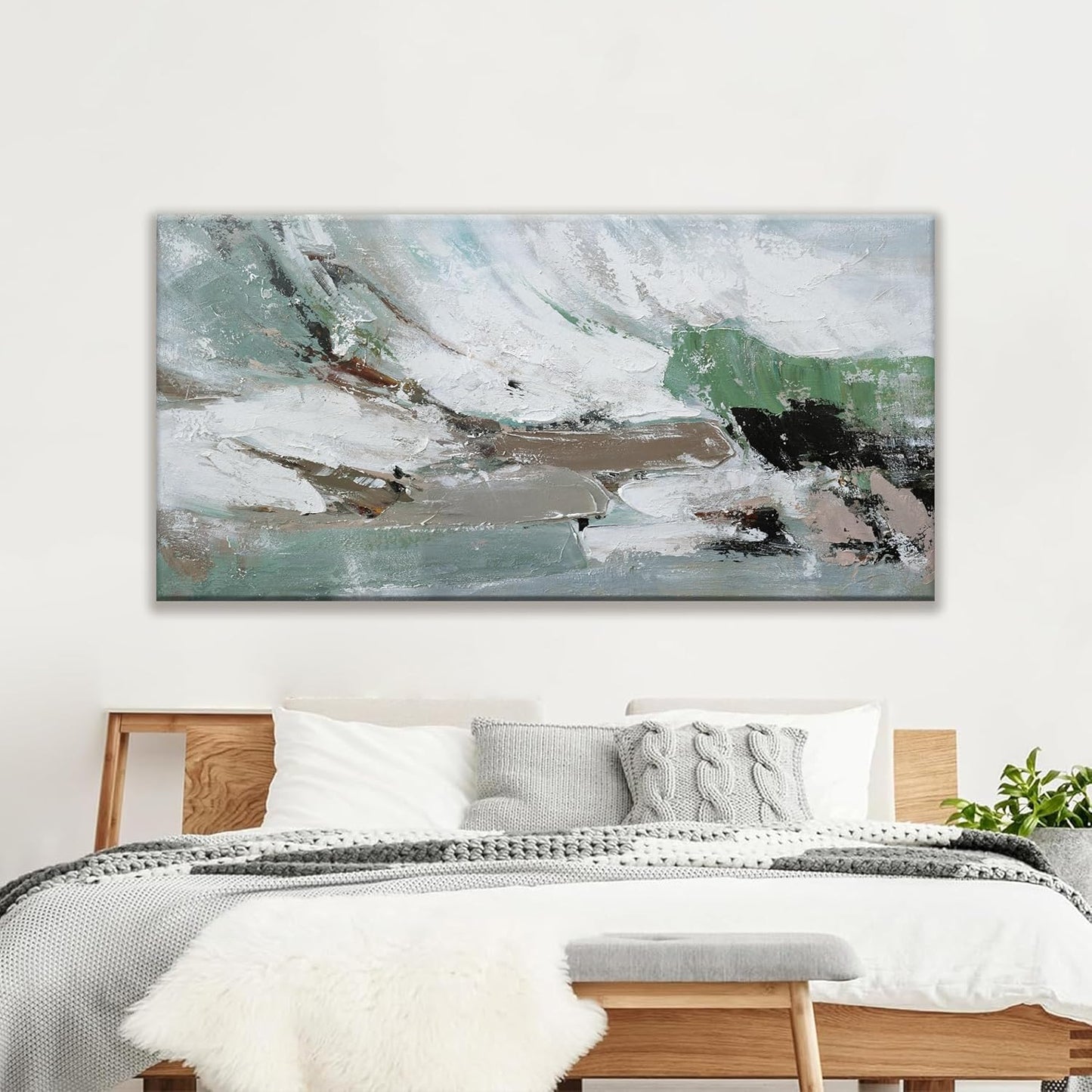 Canvas Wall Art Decor Large Canvas Wall Art For Living Room Modern Green Wall Art Decor Abstract Art Colorful Abstract Wall Art Prints Large Art Work For Bedroom Office Kitchen Wall Decor 29" x 58"