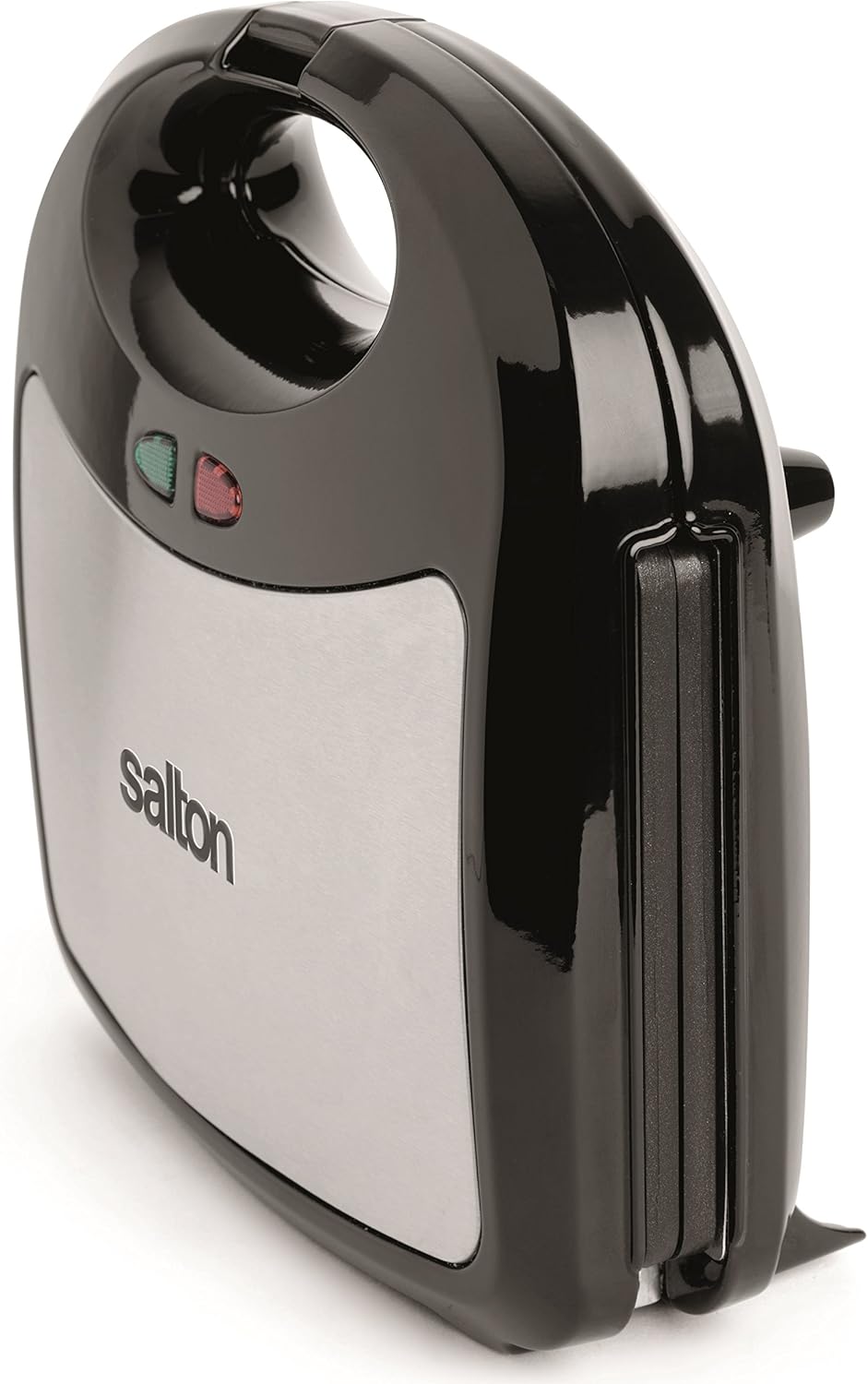 Salton 3-In-1 Pocket Sandwich Maker, Belgian Waffle Maker, and Electric Grill with Non-Stick Removable Dishwasher-Safe Plates, Indicator Lights, Cord Wrap and Upright Storage (SM1543)