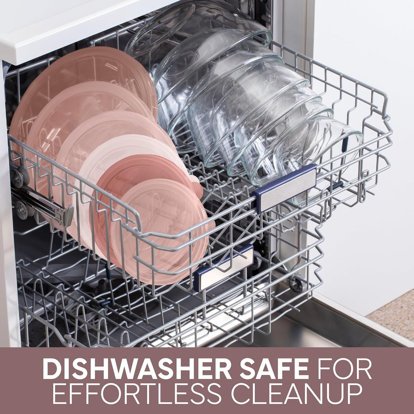 COOK WITH COLOR 12 Pc Glass Mixing Bowl Set with Lids – Borosilicate Glass Nesting Bowls for Cooking, Baking and Meal Prep, Pink