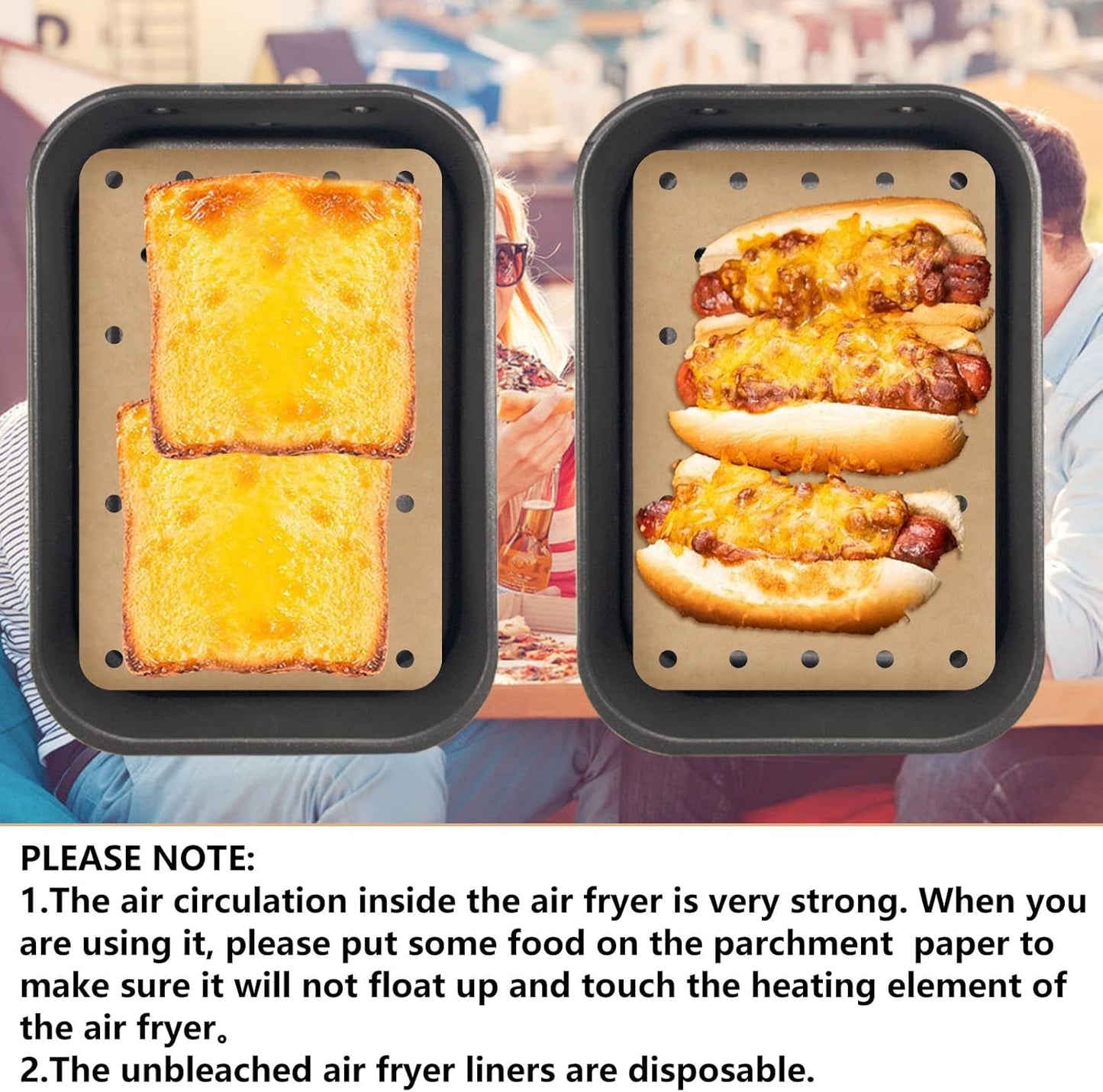 200 Sheets Air Fryer Disposable Paper Liner Compatible with Ninja DZ201/DZ401 Dual Airfryer Baking,Rectangular Perforated Parchment Paper Double Basket Air Fryers Accessories