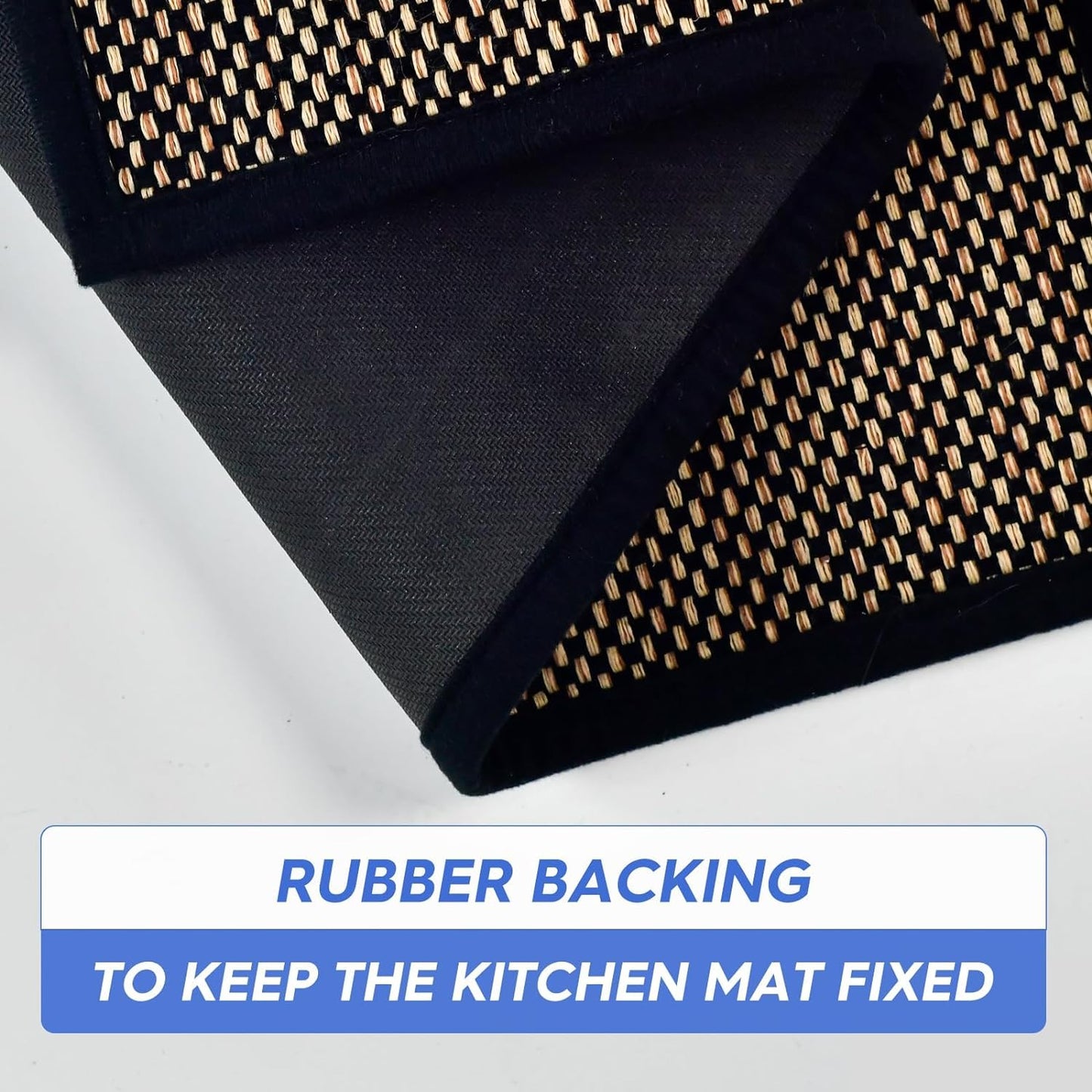 Artoid Mode Washable Non Skid Kitchen Rugs and Mats Doormat, Absorbent Door Mat Rugs for Kitchen Floor Front of Sink Hallway Black 17x29 Inch