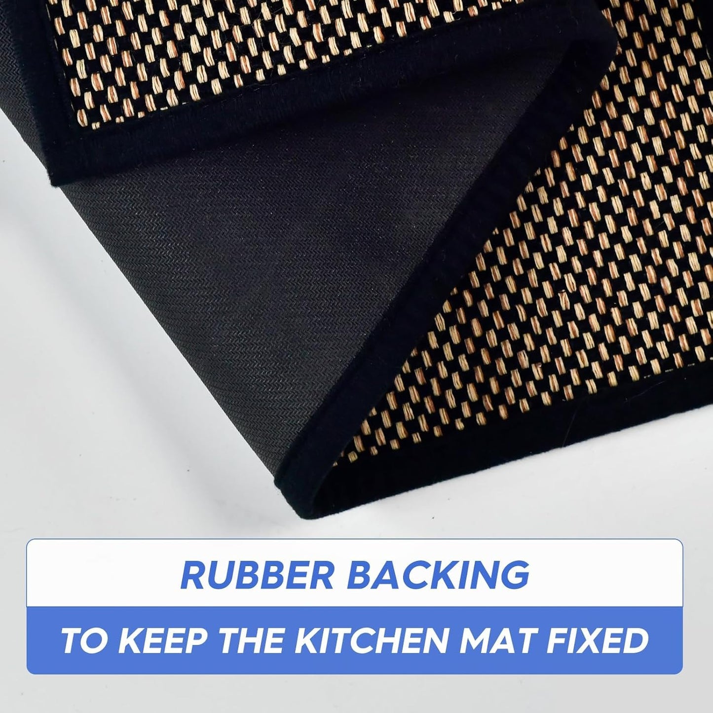 Artoid Mode Washable Non Skid Kitchen Rugs and Mats Doormat, Absorbent Door Mat Rugs for Kitchen Floor Front of Sink Hallway Black 17x60 Inch