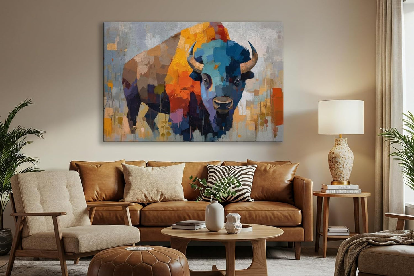 Wildlife Canvas Prints - Wild Animals Home Decor - Medium, Large, and Extra Large Wall Art for Living Room, Bathroom, Kitchen (Fragmented Power, 39L" x 59W")