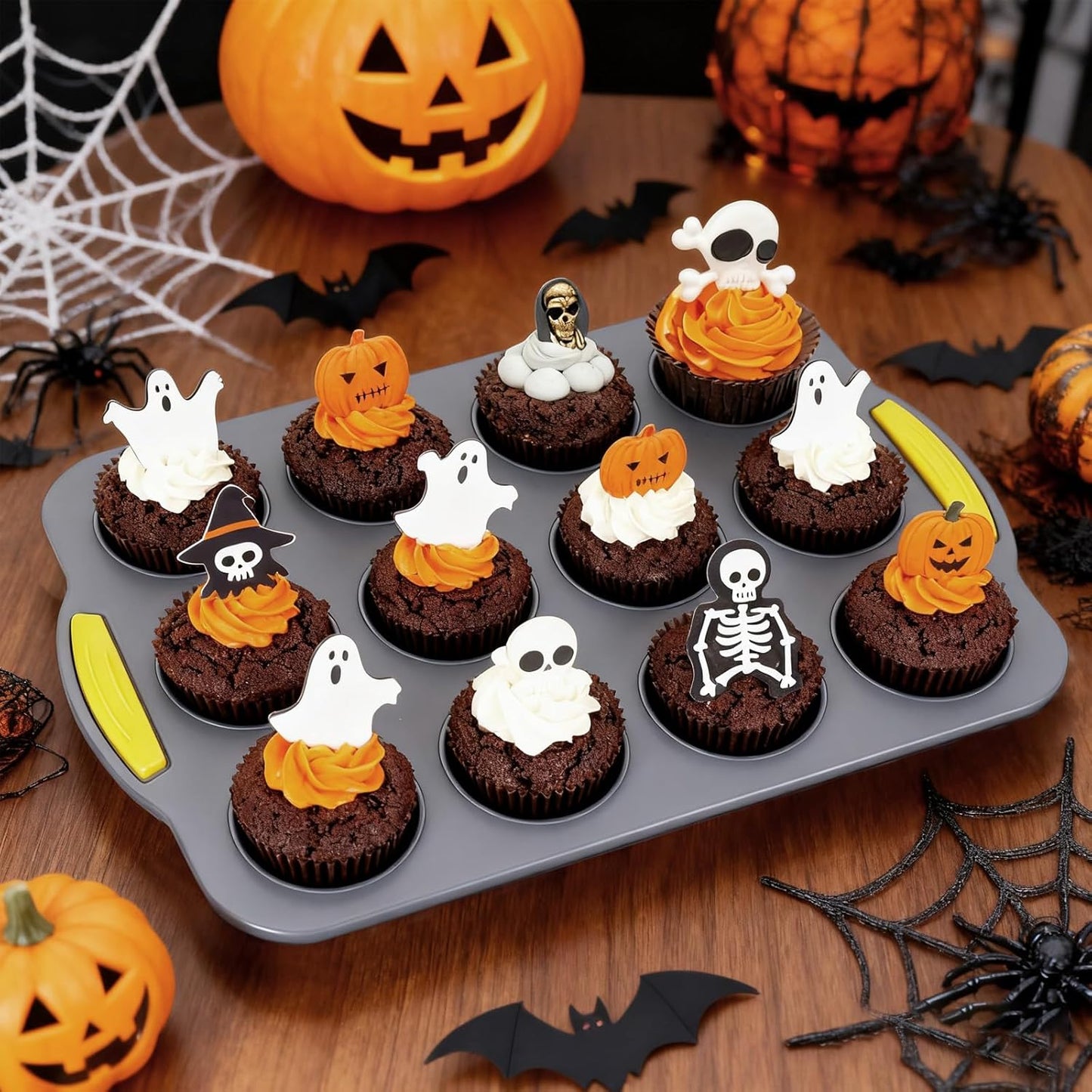 2Pack Silicone Muffin Pan 24 Cups for Baking - Nonstick Cupcake Pan Muffin Tray, Dishwasher Safe Muffin Liners for Homemade or Professional Baking