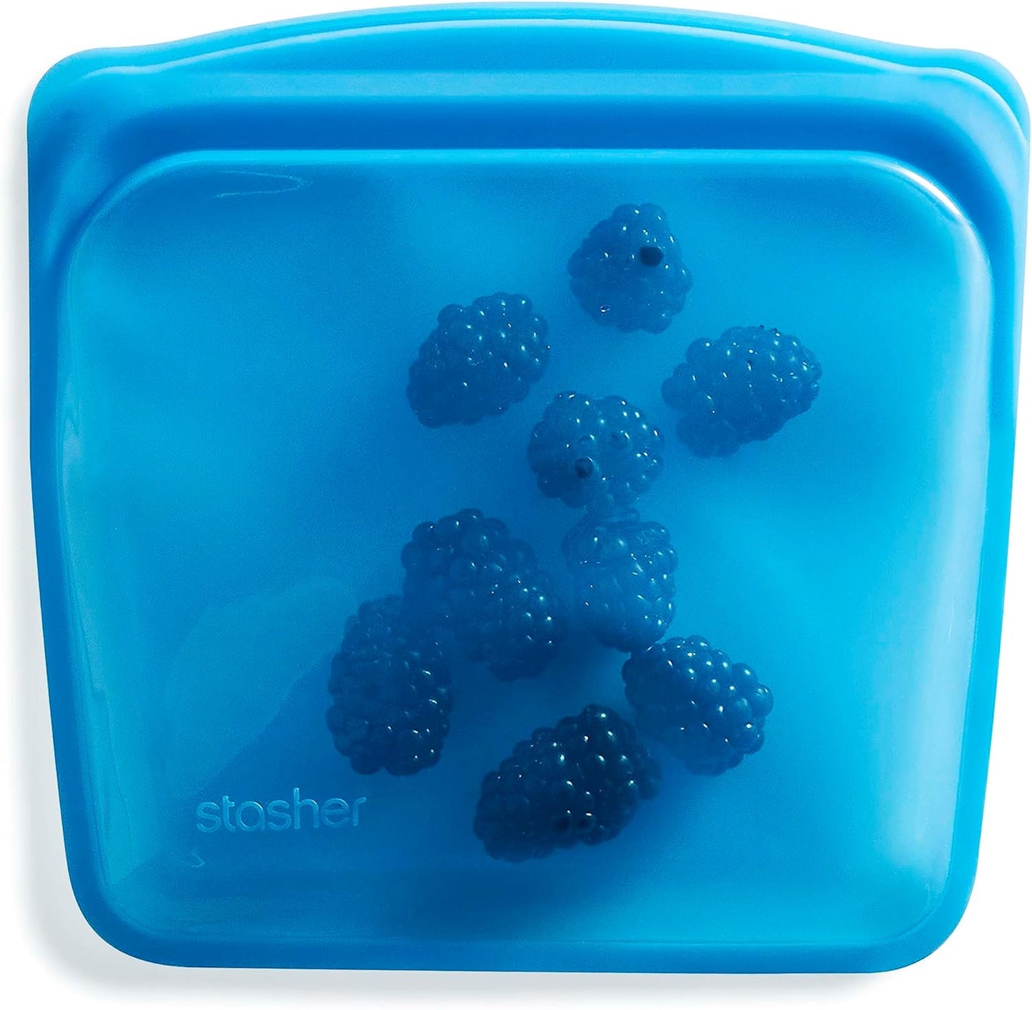Stasher Premium Silicone Reusable Food Storage Sandwich Bag, Blueberry, Microwave, Sous Vide, Dishwasher, Oven and Freezer Safe, BPA Free, Leak-free, Eco-friendly, 28 Oz