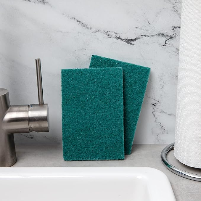 50 Pack Heavy Duty Green Scouring Pads 4x6 Inch – Large Non Scratch Scrub Pads Bulk for Kitchen, Dishes, Pots, Pans, Grill & Household Cleaning – Reusable Multipurpose Scrubber Pads