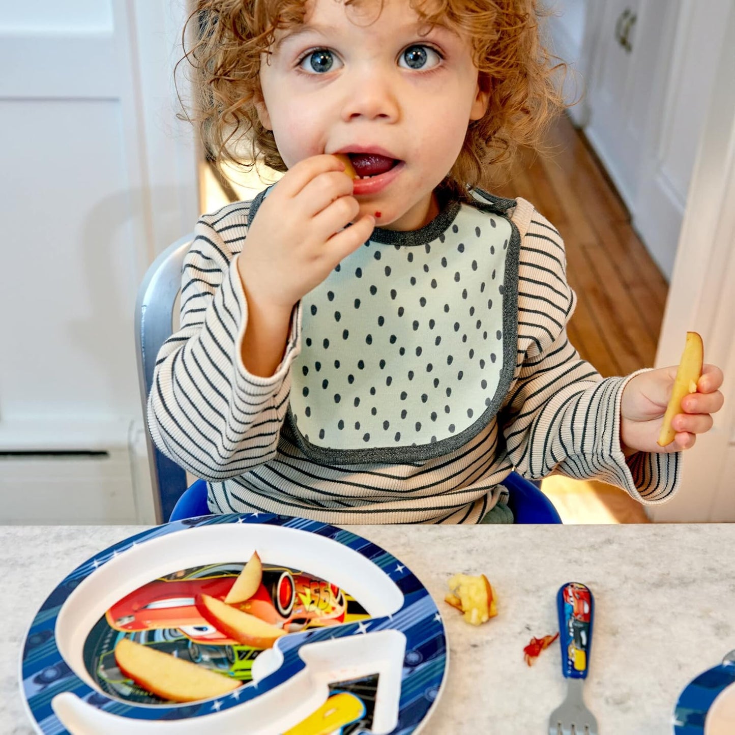 The First Years Disney/Pixar Cars Dinnerware Set - Toddler Plates and Toddler Utensils - 4 Count