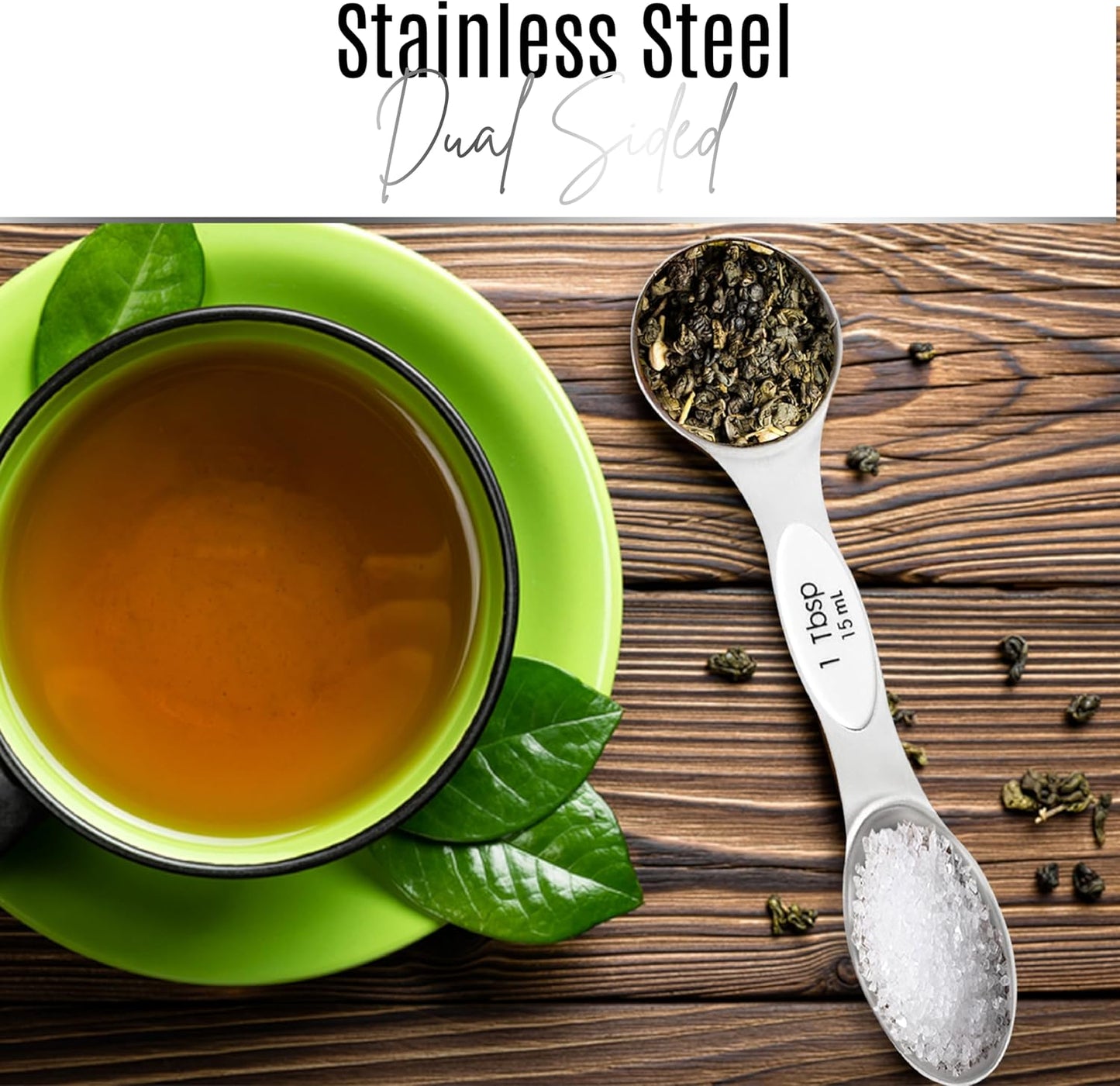 Magnetic Measuring Spoons Set of 9 Stainless Steel Dual-Sided Stackable Measuring Spoon Nesting Teaspoons Measuring Dry and Liquid Ingredients, Fits in Spice Jars Set of 9 (White)