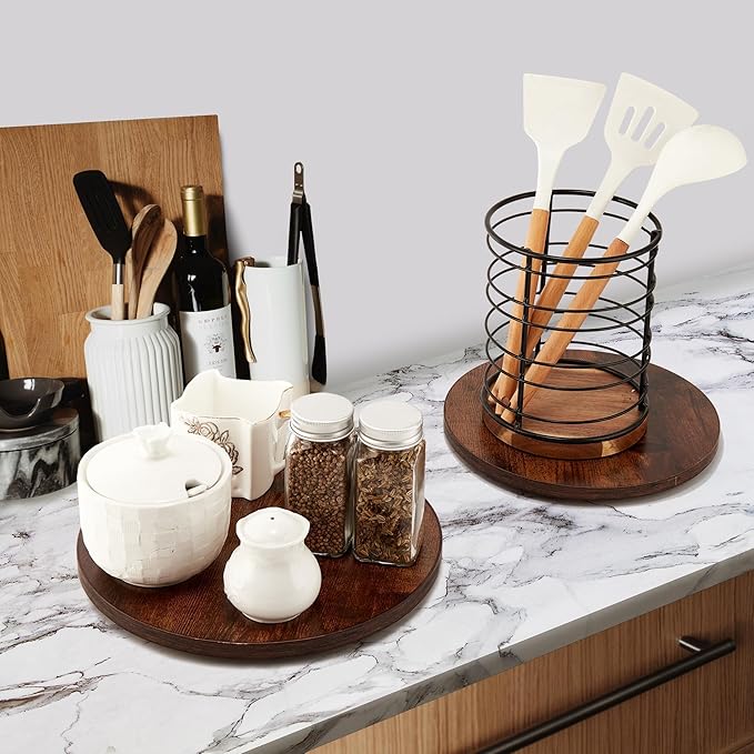 [ 2 Pack ] 10-inch Lazy Susan Organizers, ACIAZAAZ Lazy Susan Turntable for Cabinet, Kitchen Turntable Storage for Table, Countertop, Pantry