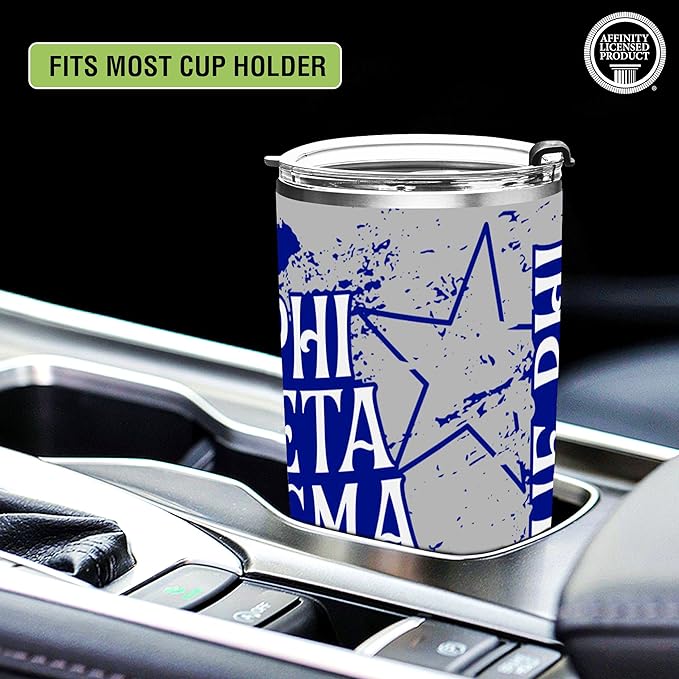 Phi Beta Sigma Fraternity Paraphernalia - Official Vendor - 20 oz Stainless Steel Insulated Sublimation Tumbler - Greek Letters - Star