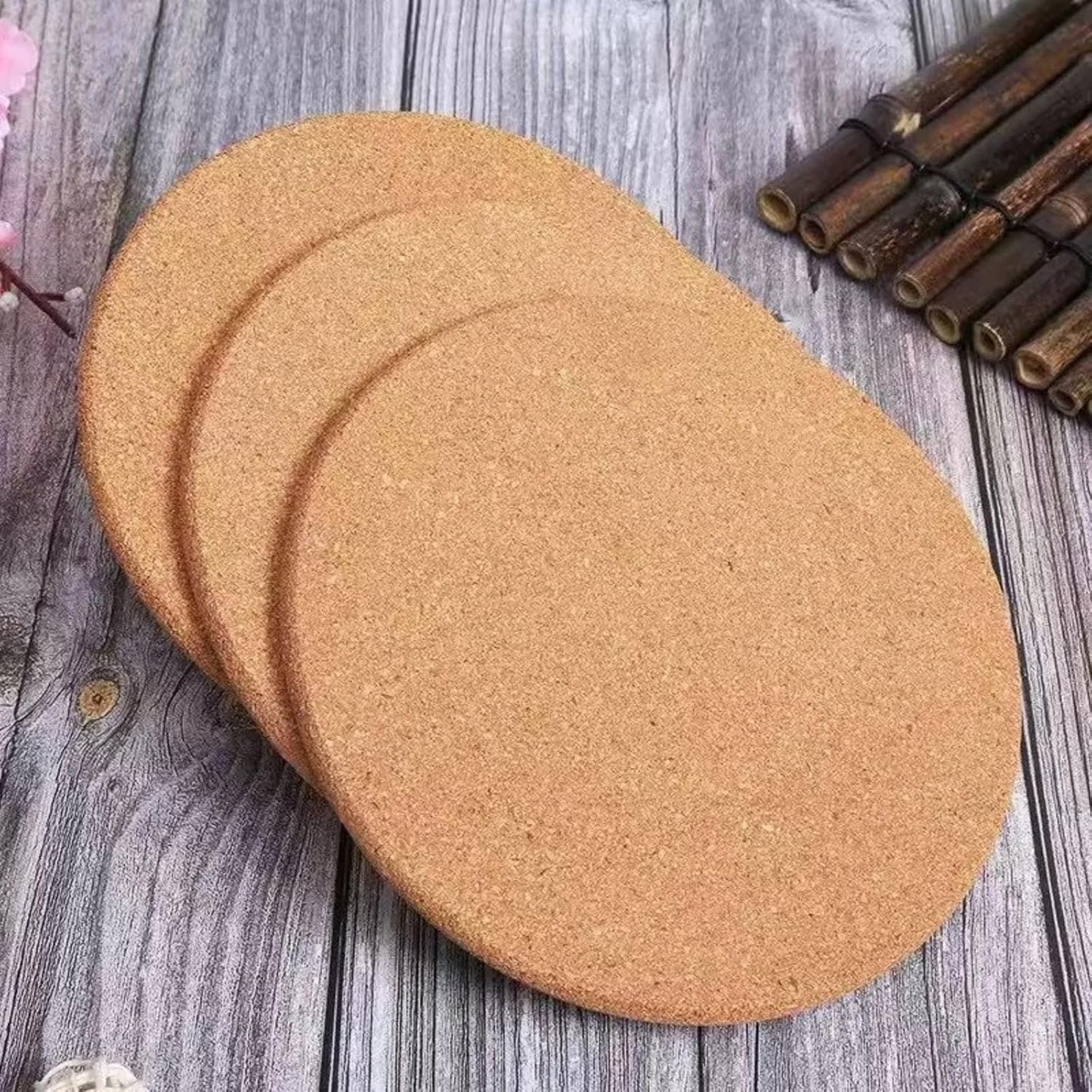 Cork Trivets for Kitchen Worktops, Heat Resistant Mats for Hot Pans and Pots, Non Slip Table Placemats and Coasters for Pot Holders, Dishes, Pans 7.5inch Set of 4